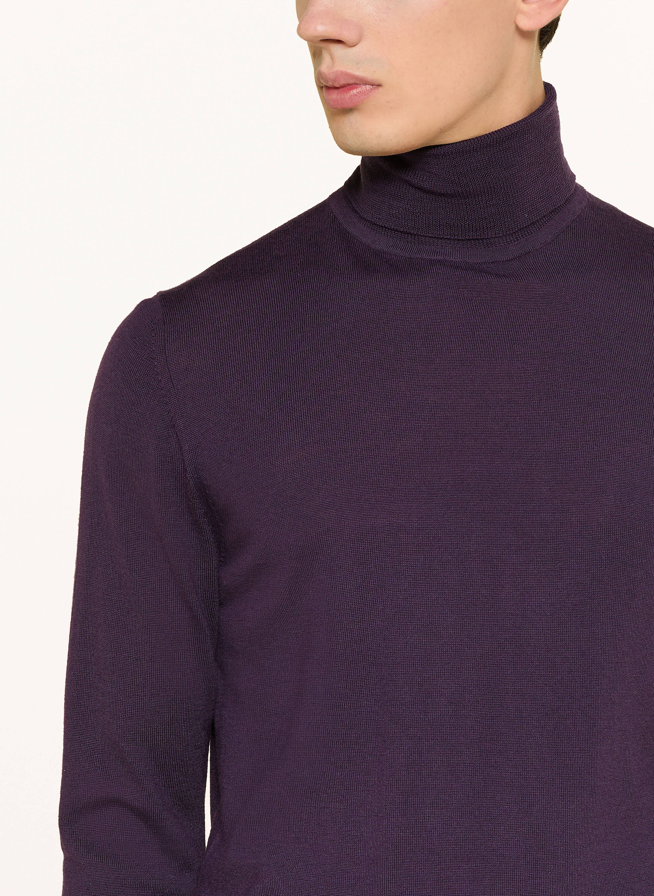 Thumbnail - Paul Rollkragenpullover Aus Merinowolle lila