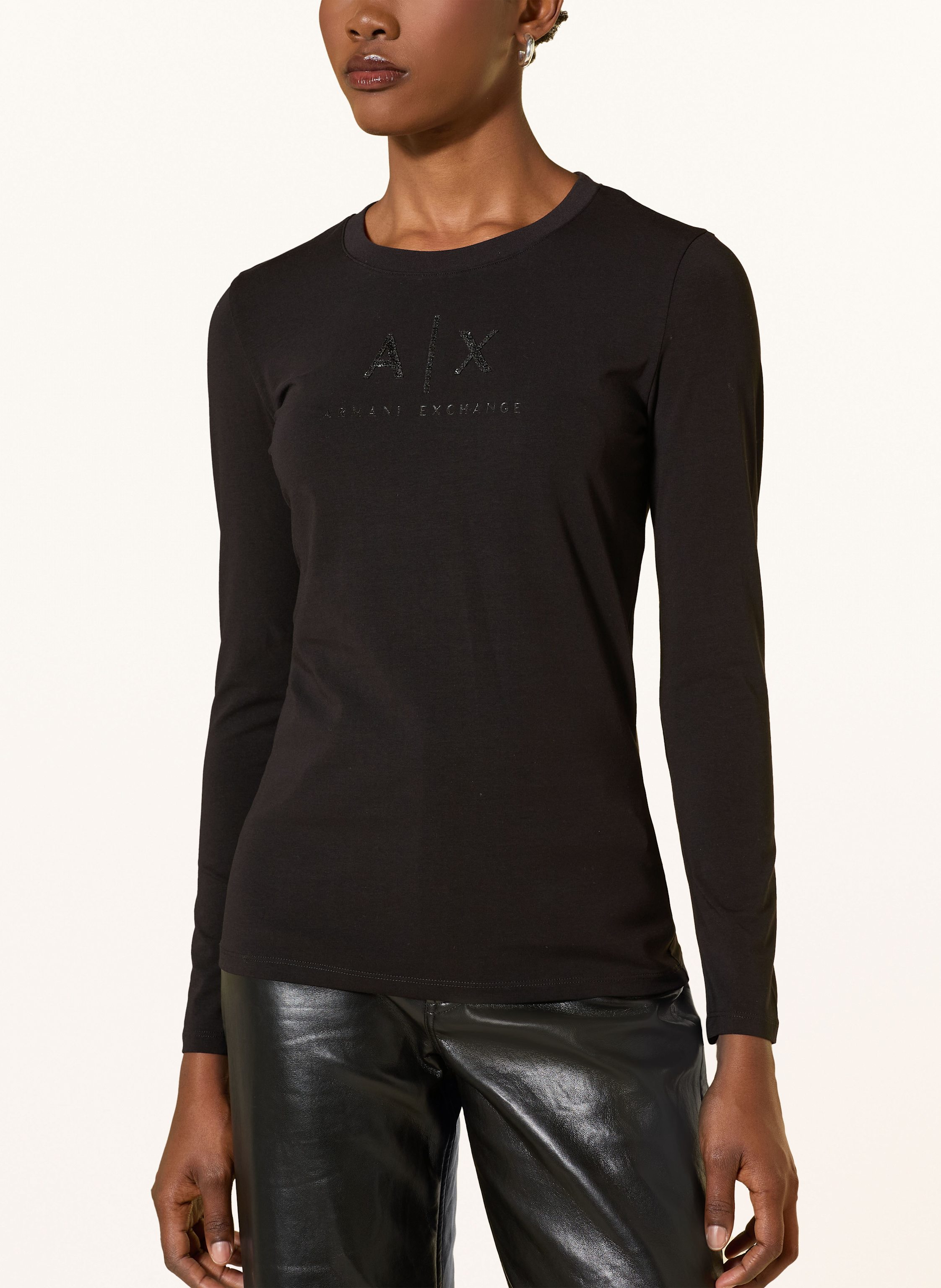 Thumbnail - Armani Exchange Longsleeve Mit Schmucksteinen schwarz