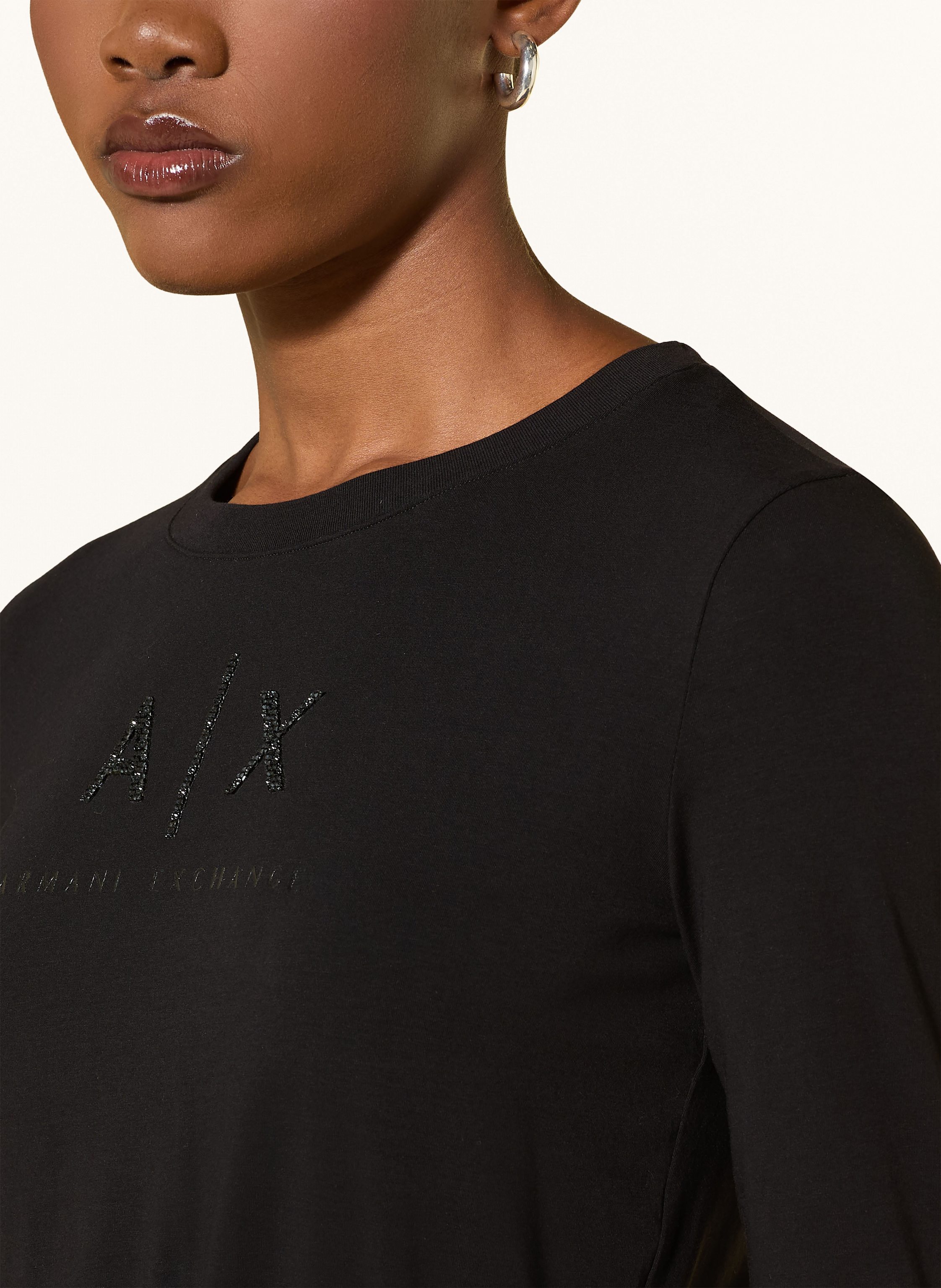 Thumbnail - Armani Exchange Longsleeve Mit Schmucksteinen schwarz