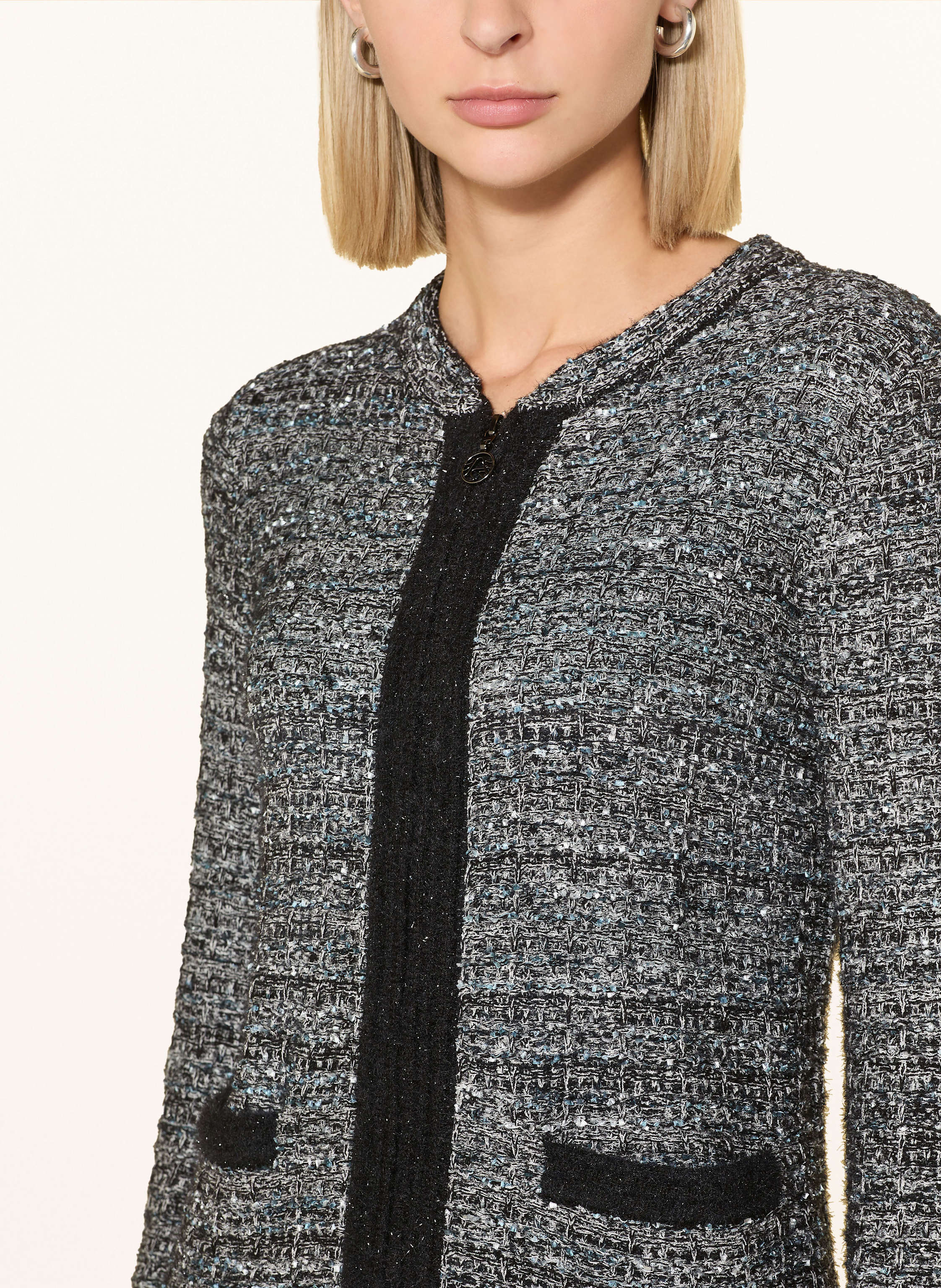 Thumbnail - Sportalm Kastenjacke Aus Bouclé Mit Glitzergarn grau