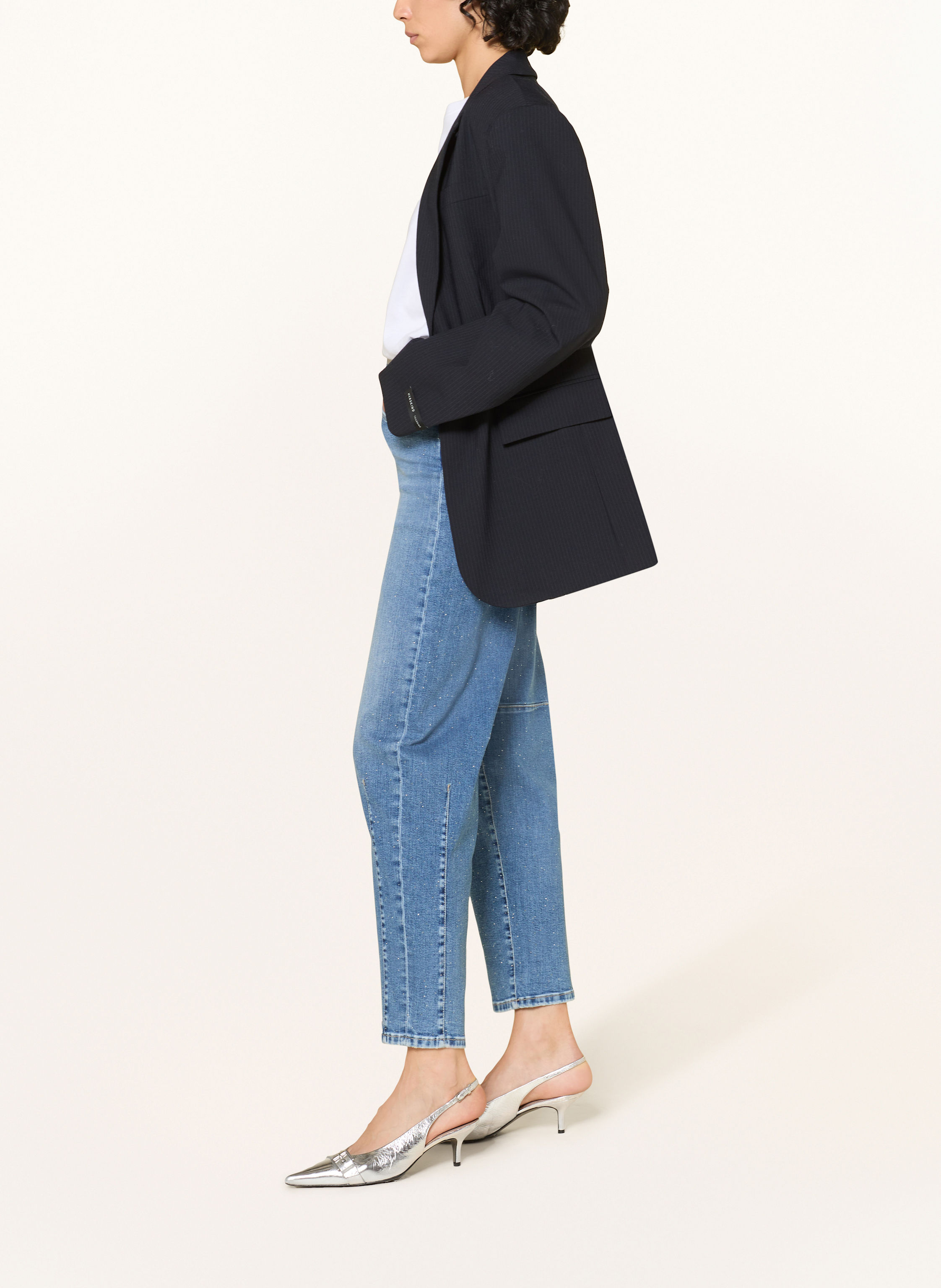 Thumbnail - Marc Cain Mom Jeans Ruma Mit Schmucksteinen blau