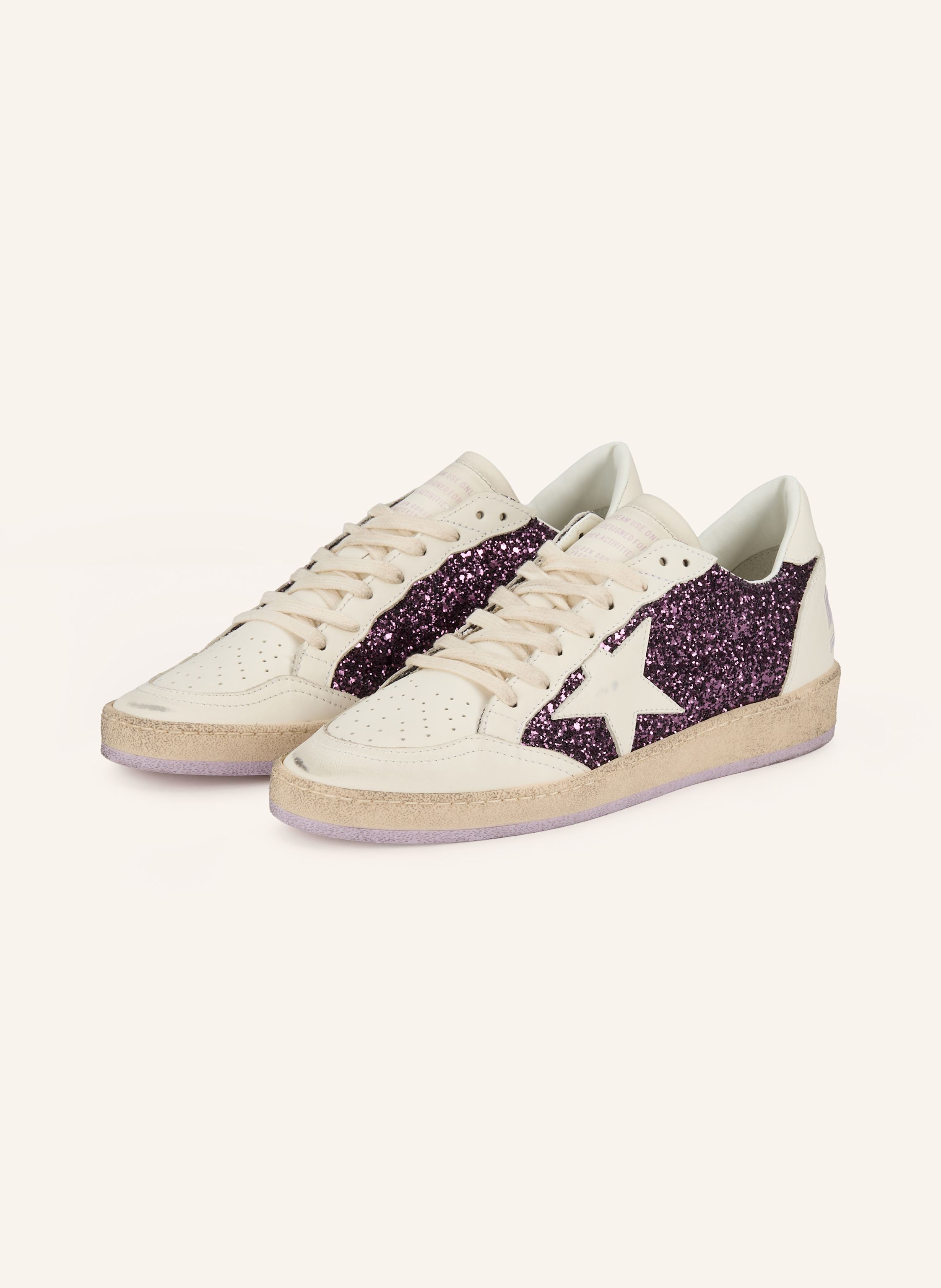 Golden Goose Golden Goose Sneaker Ball Star Mit Pailletten lila in WEISS / LILA