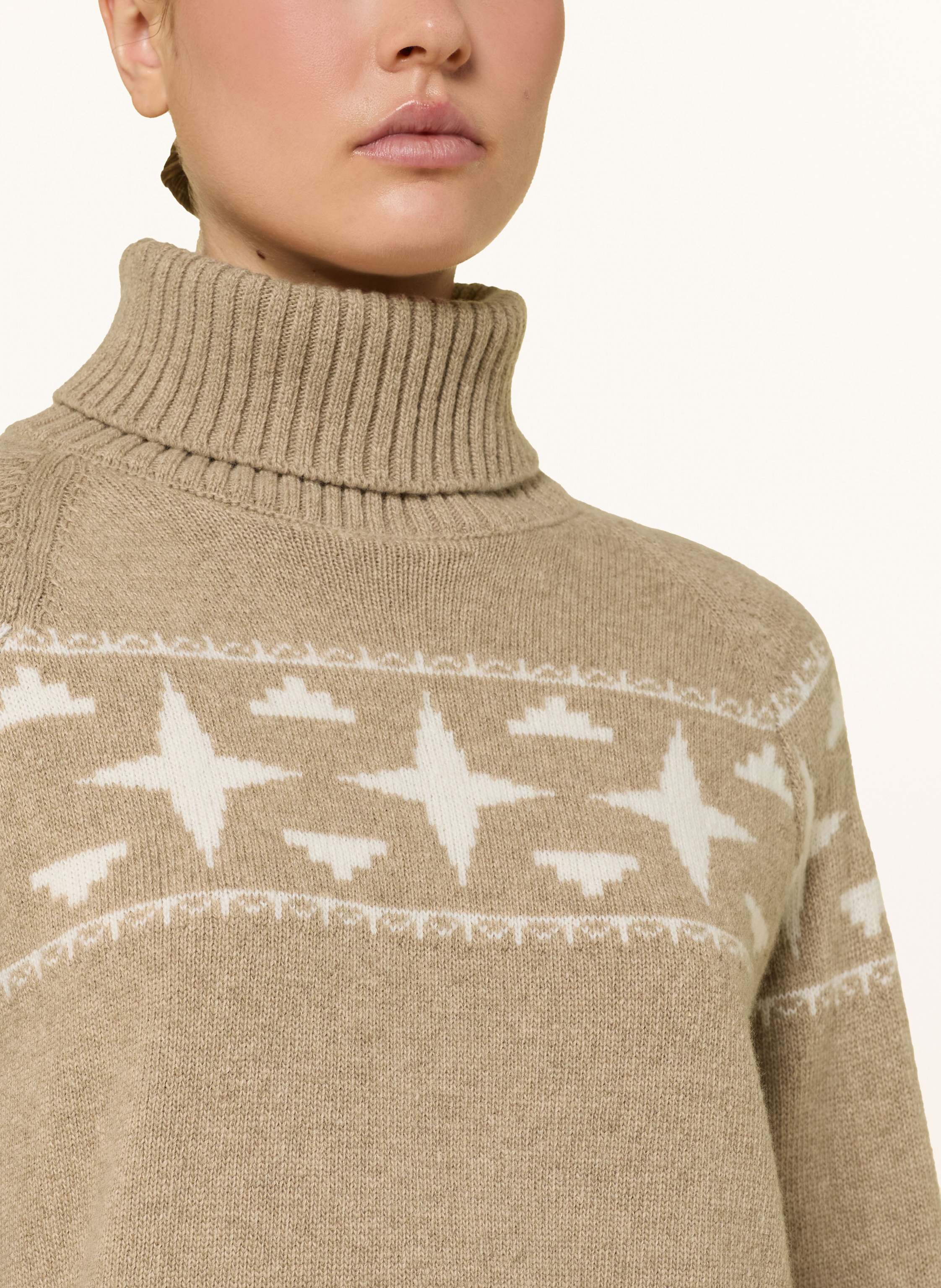 Thumbnail - 8848 Altitude Rollkragenpullover Sage Aus Merinowolle beige