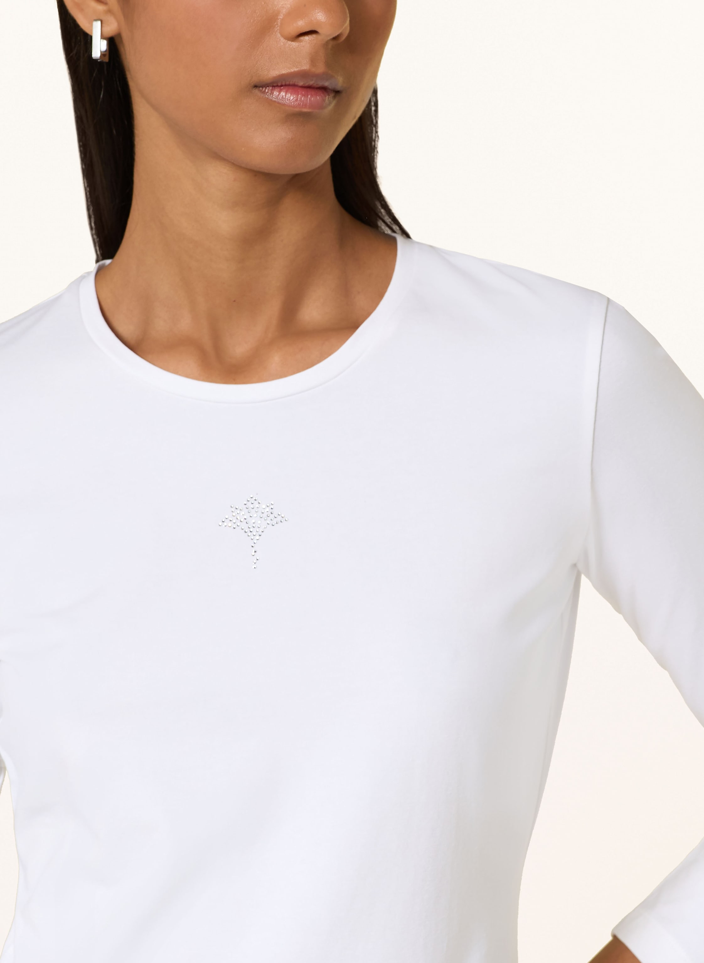 Thumbnail - Joop! Longsleeve Mit 3/4-Arm Und Schmucksteinen weiss