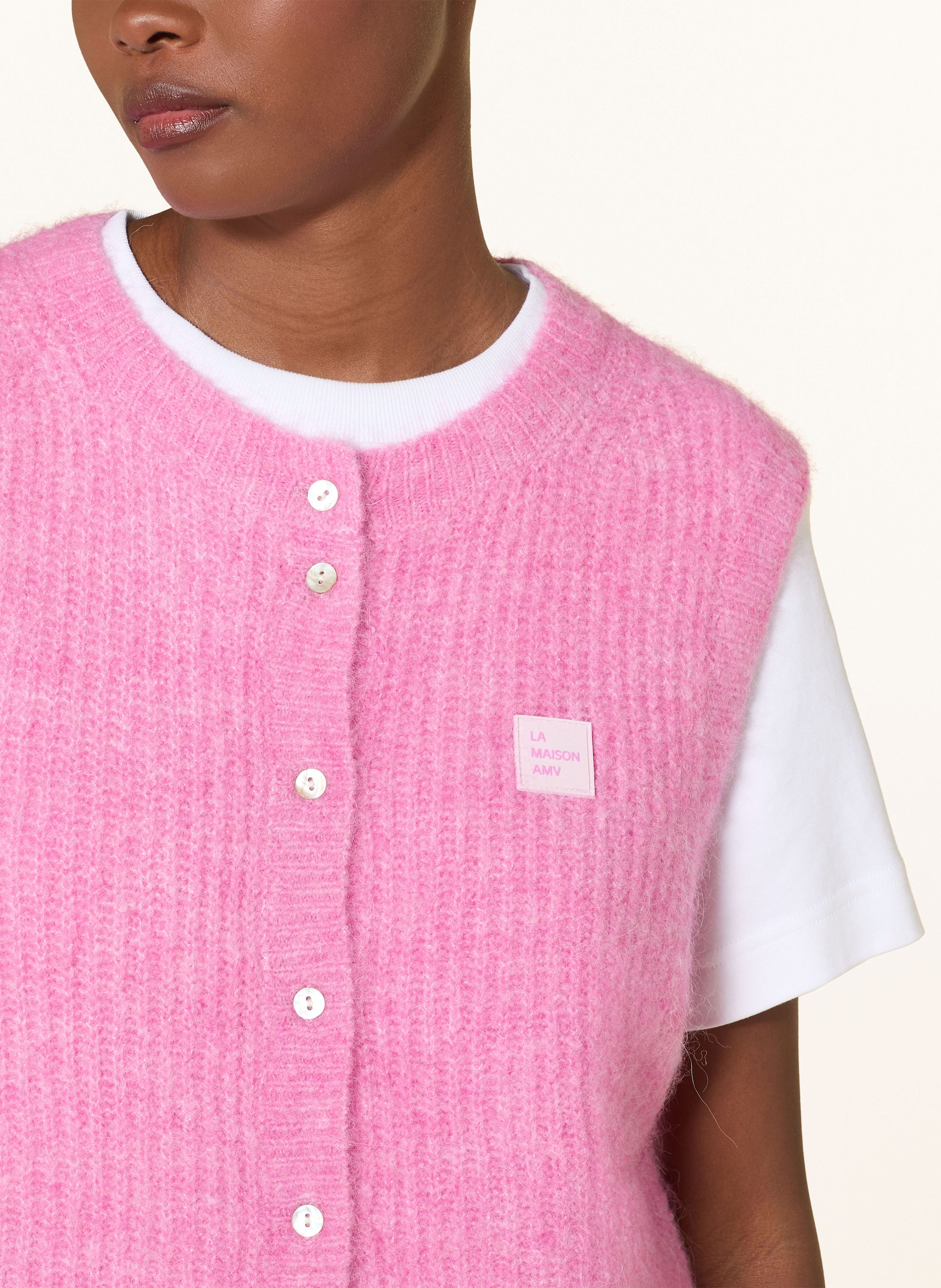 Thumbnail - American Vintage Strickweste East Mit Alpaka lila