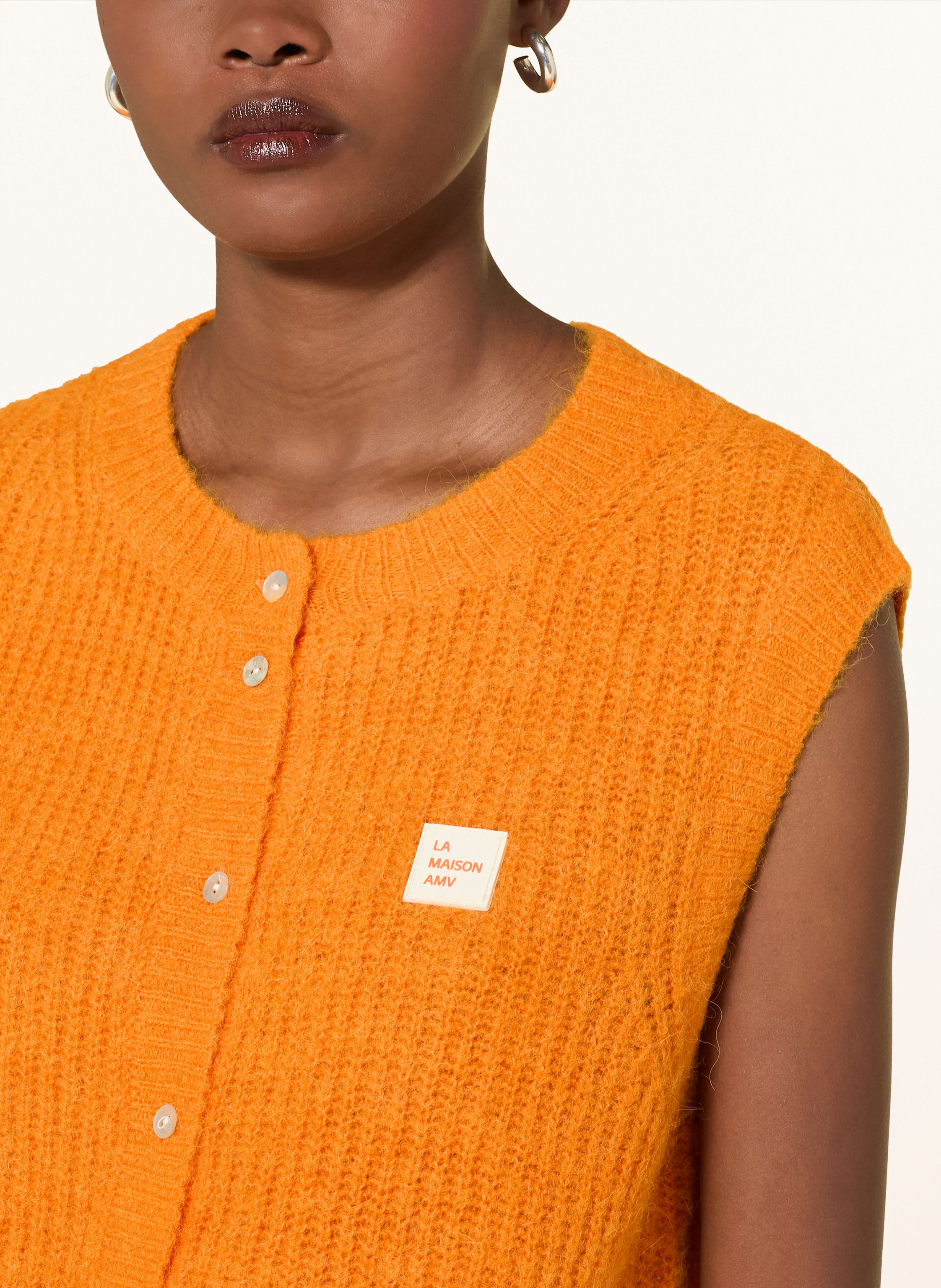 Thumbnail - American Vintage Strickweste East Mit Alpaka orange