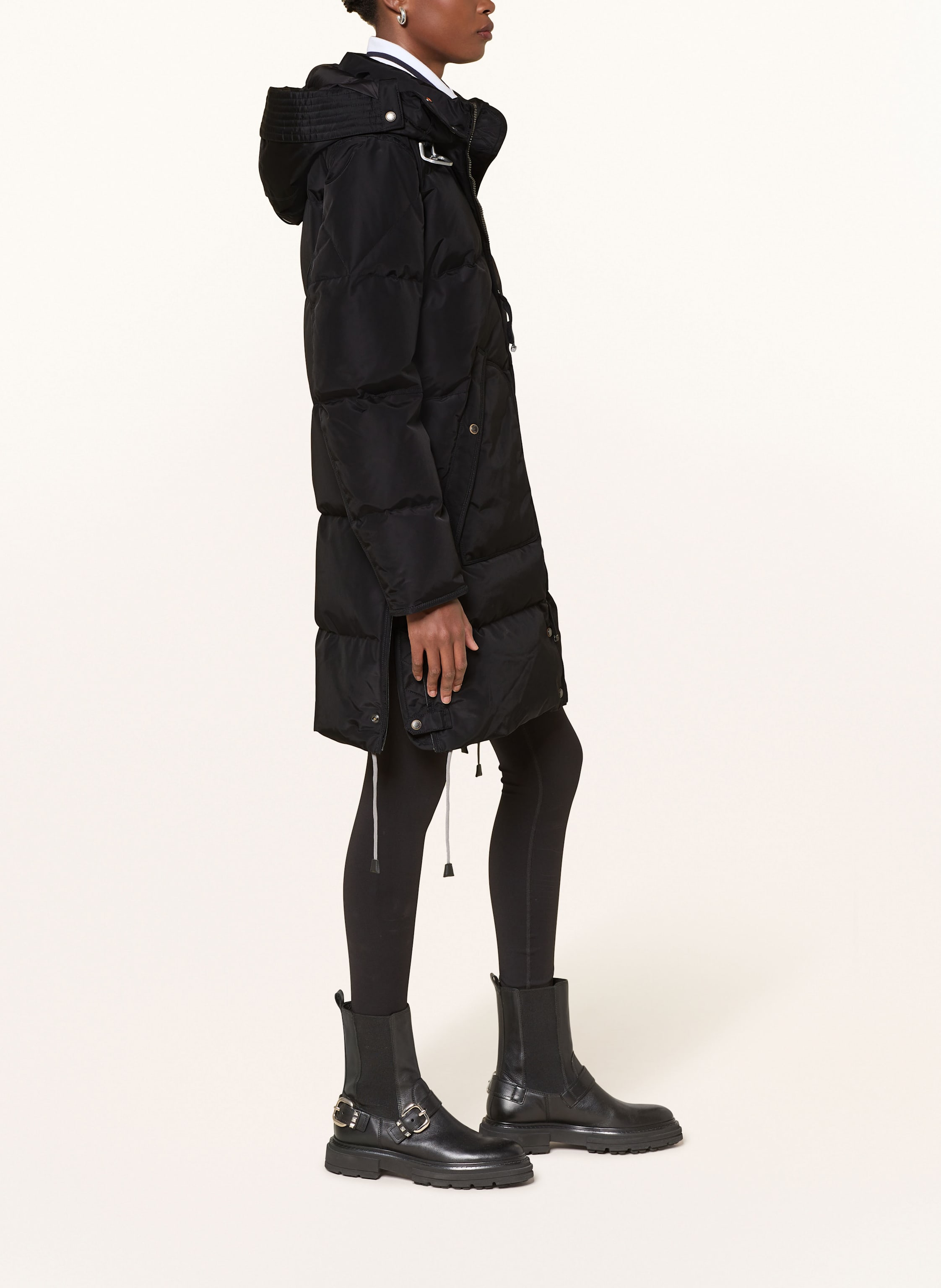 Thumbnail - Parajumpers Daunenmantel Long Bear Mit Abnehmbarer Kapuze schwarz