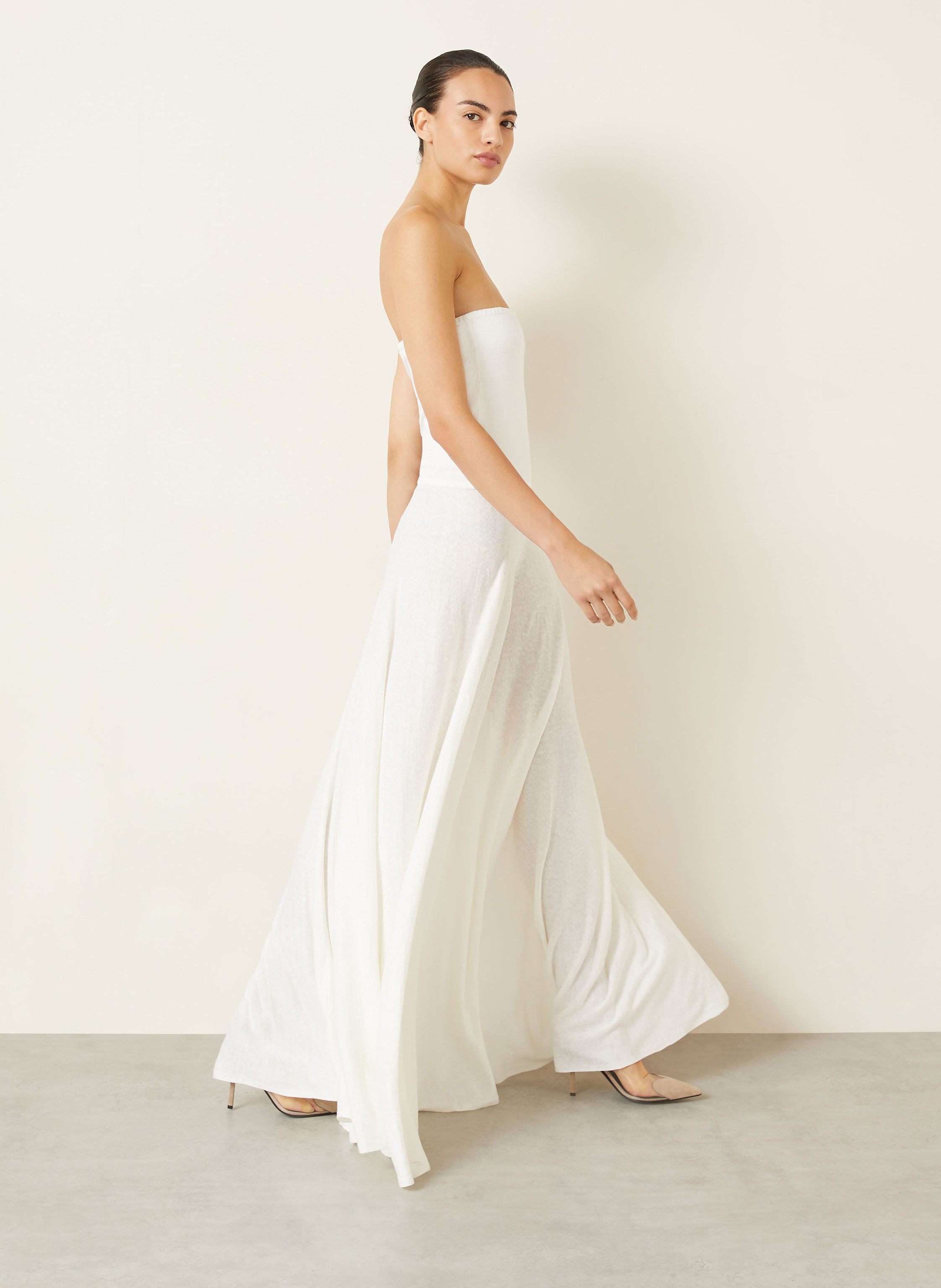 Thumbnail - Alaïa Leinenkleid weiss