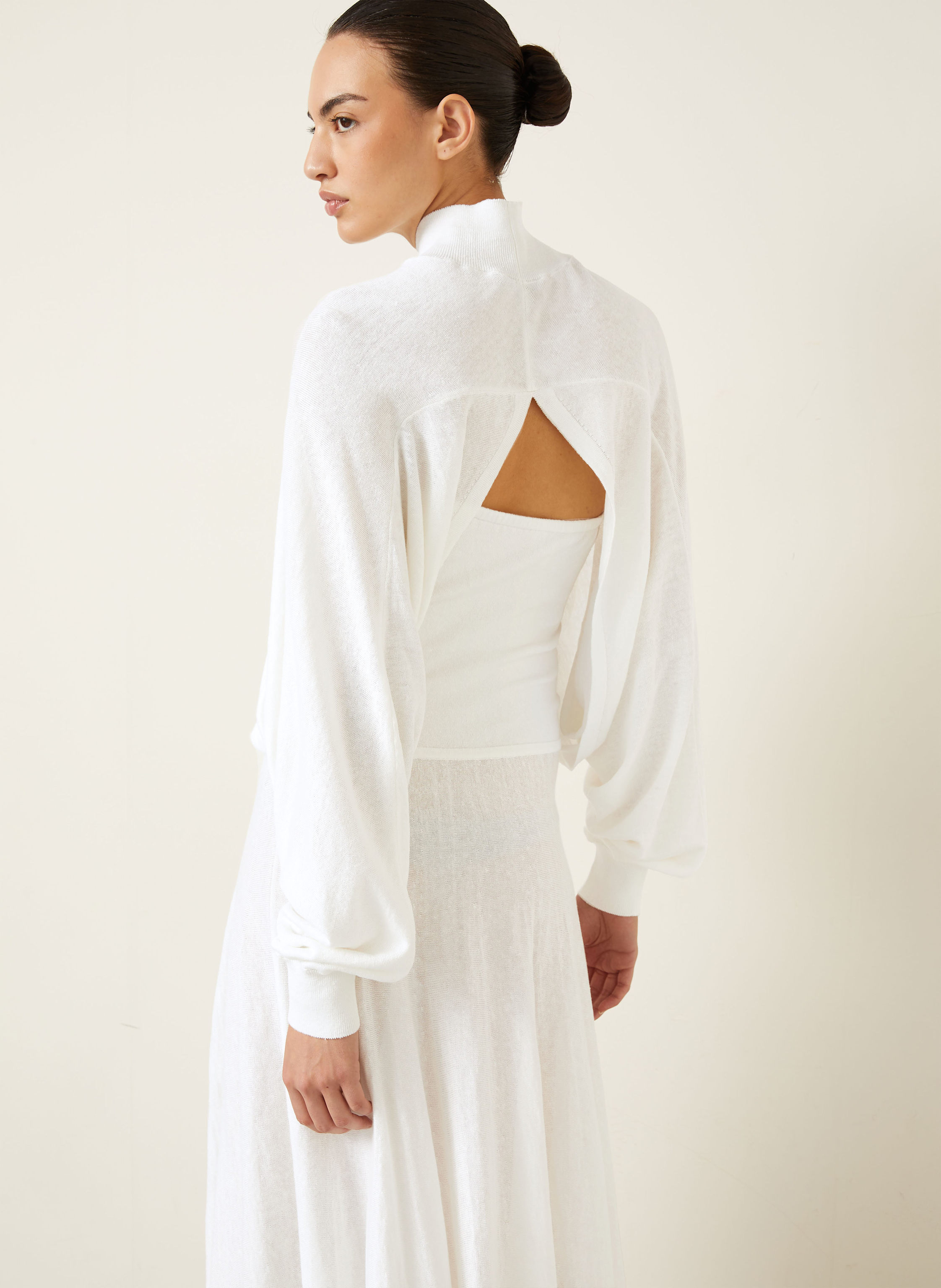 Thumbnail - Alaïa Pullover Aus Leinen weiss