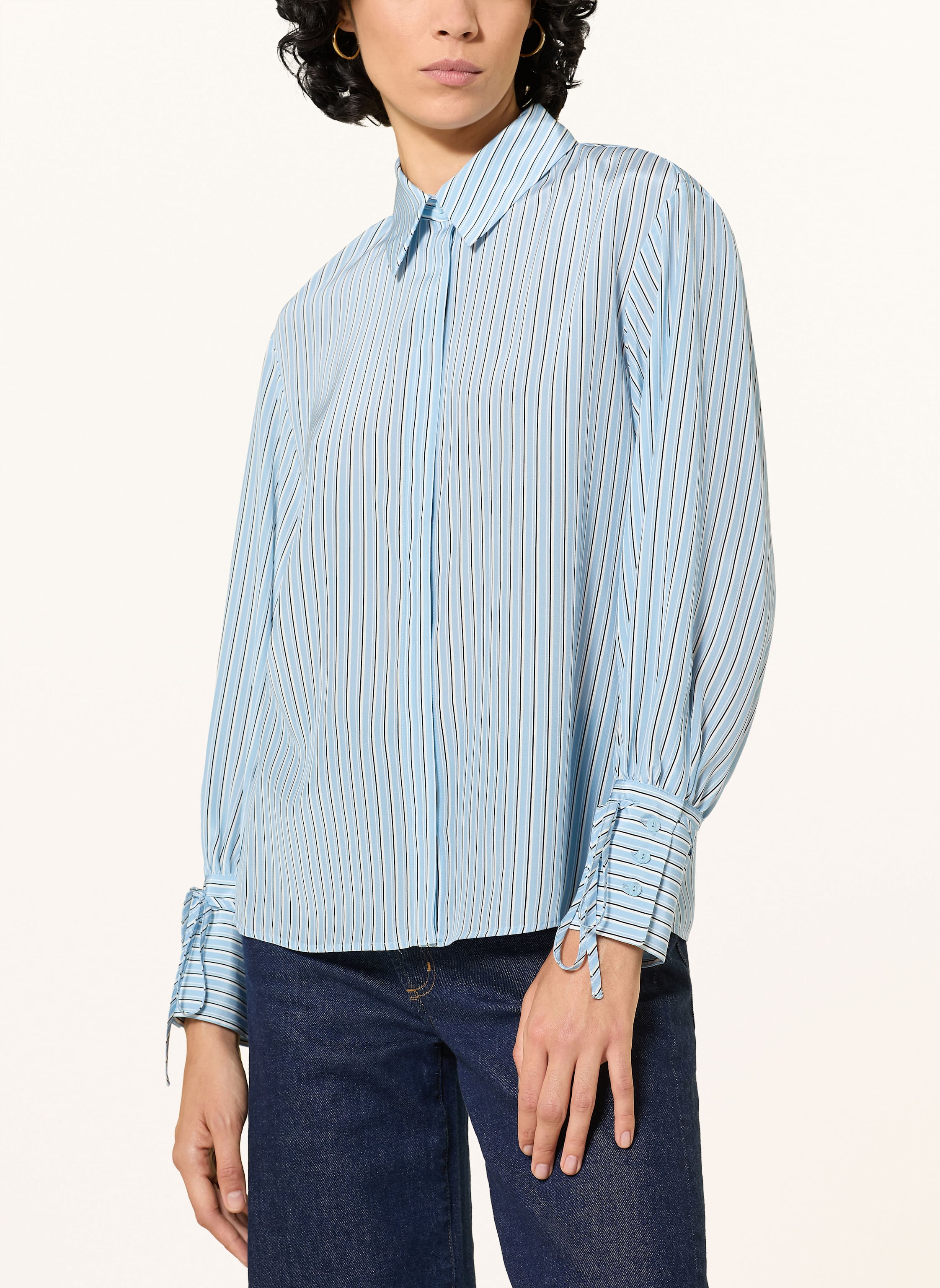 Thumbnail - Max Mara Studio Hemdbluse Armida Aus Seide blau