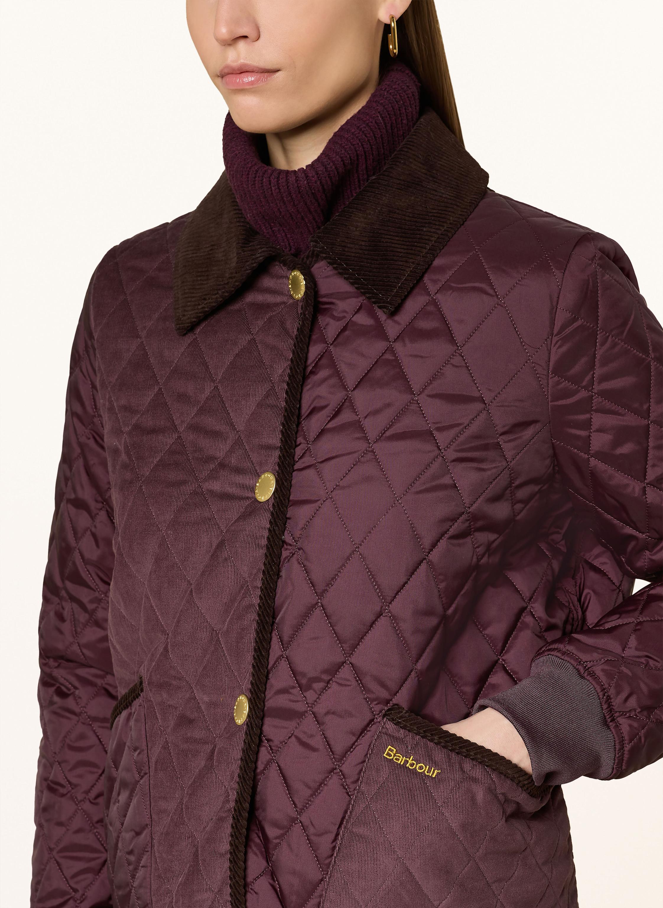 Thumbnail - Barbour Steppjacke Marla Im Materialmix rot