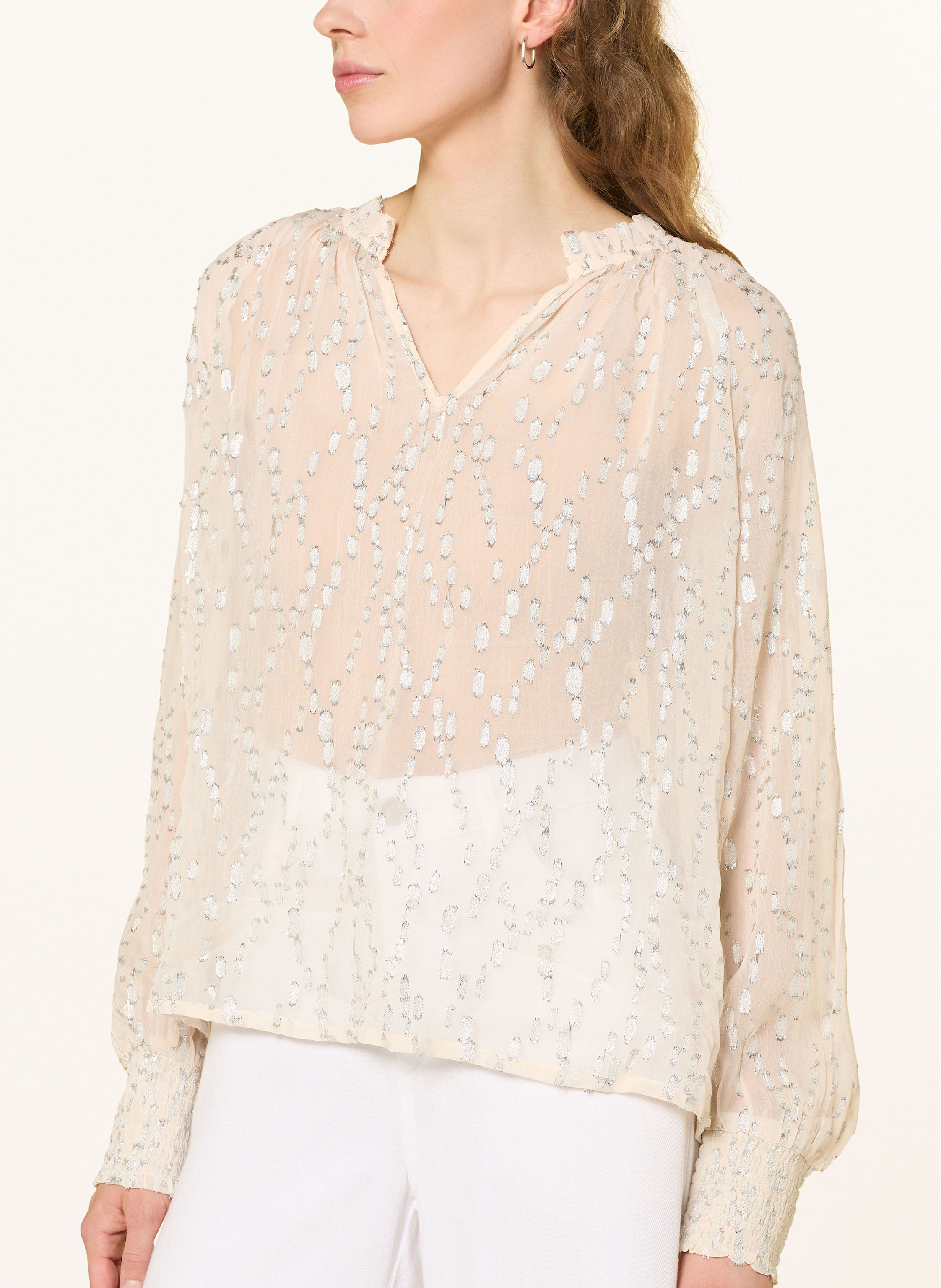 Thumbnail - Part Two Bluse Teia Mit Glitzergarn beige