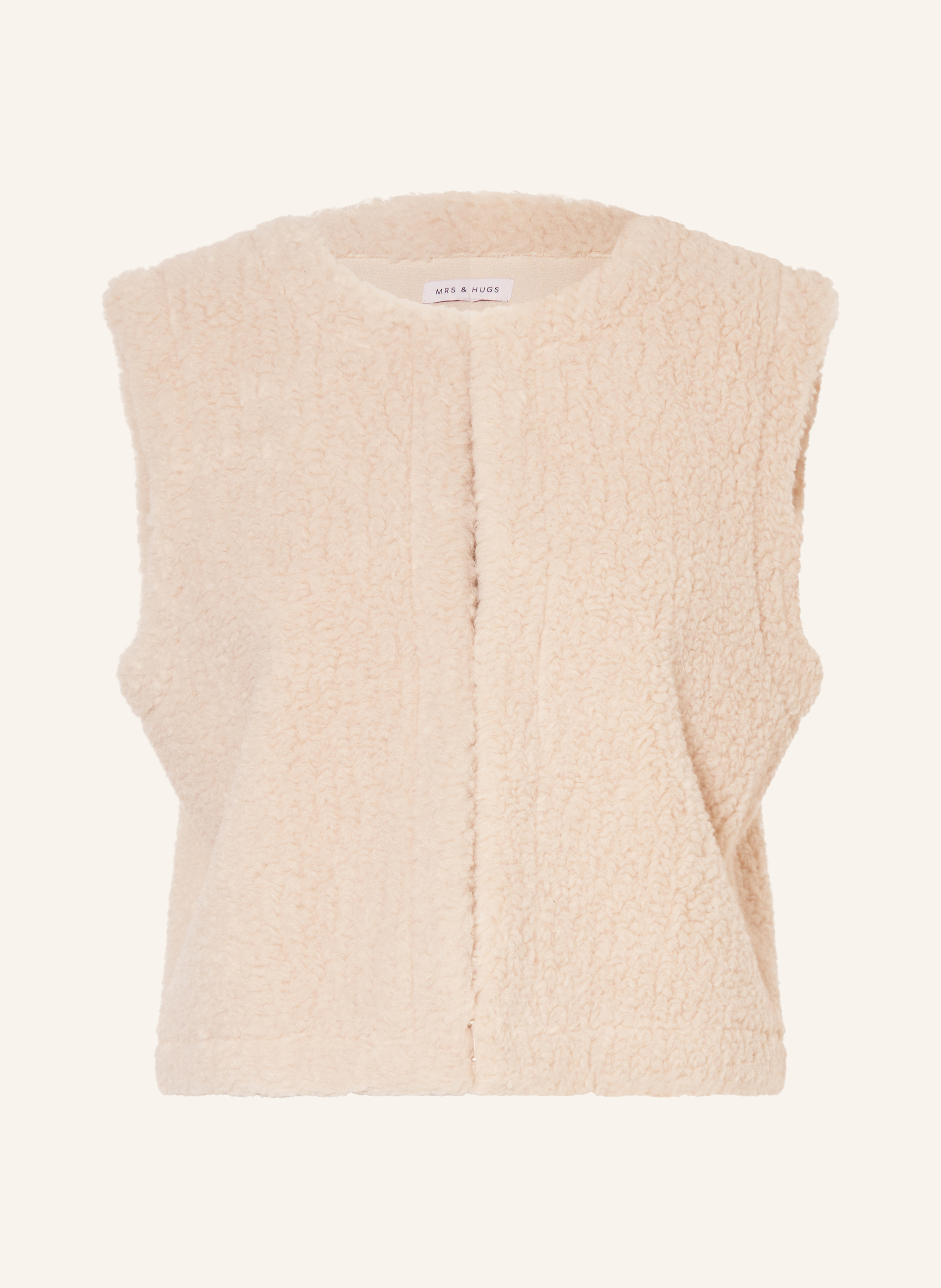 MRS & HUGS Teddy vest in cream