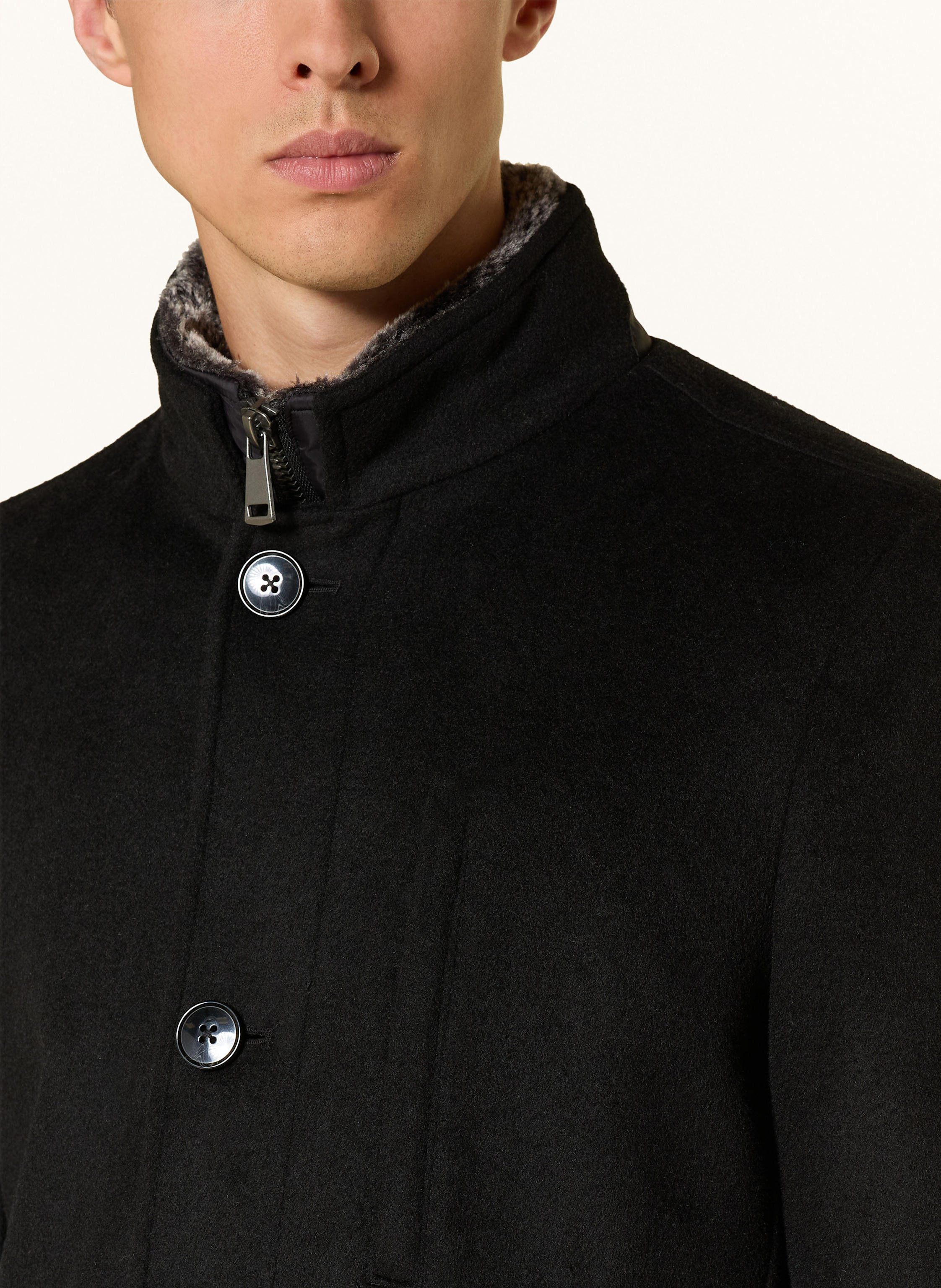 Thumbnail - Strokesman's Mantel Mit Herausnehmbarer Blende schwarz