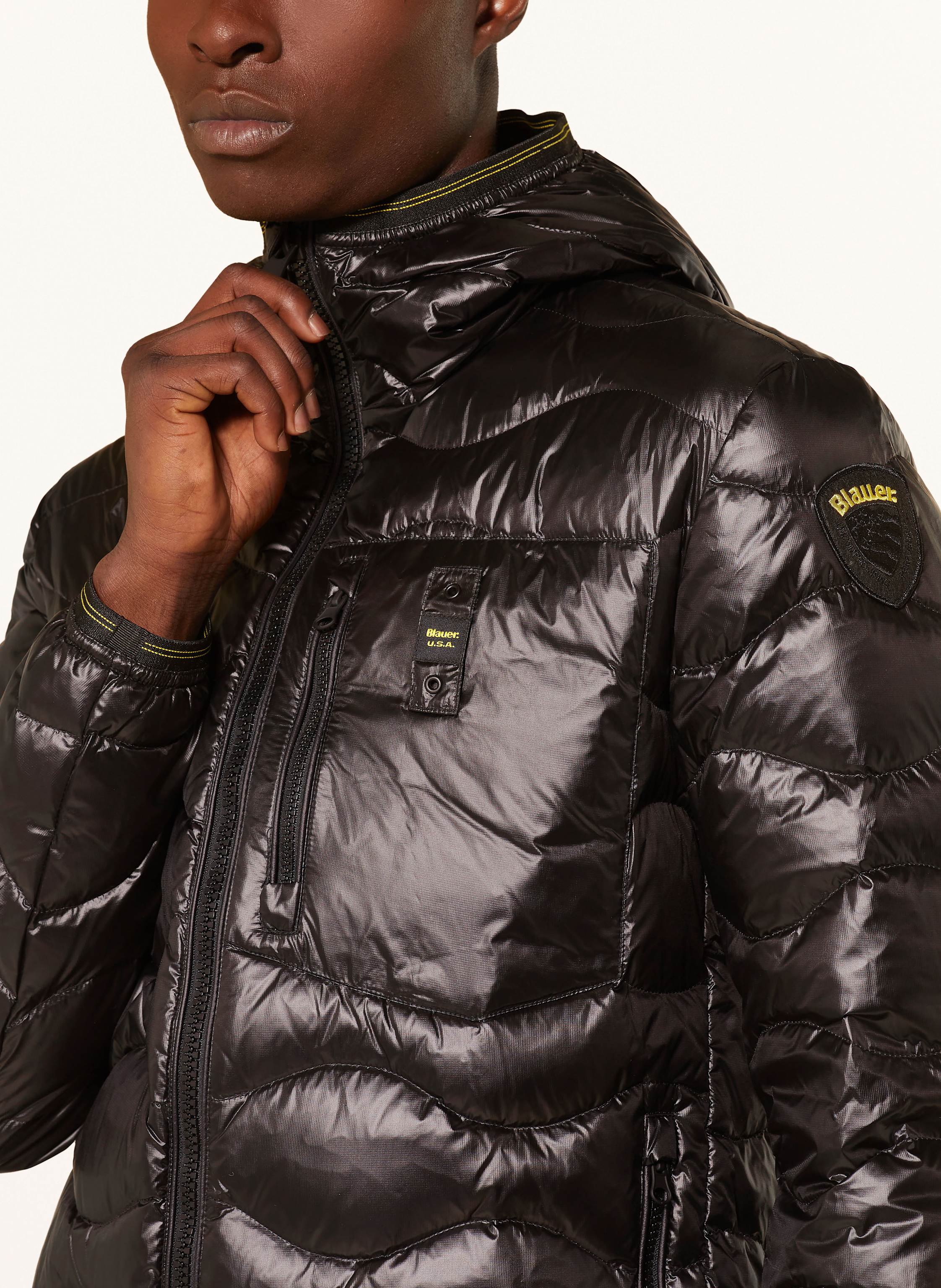 Thumbnail - Blauer Daunenjacke Wave schwarz