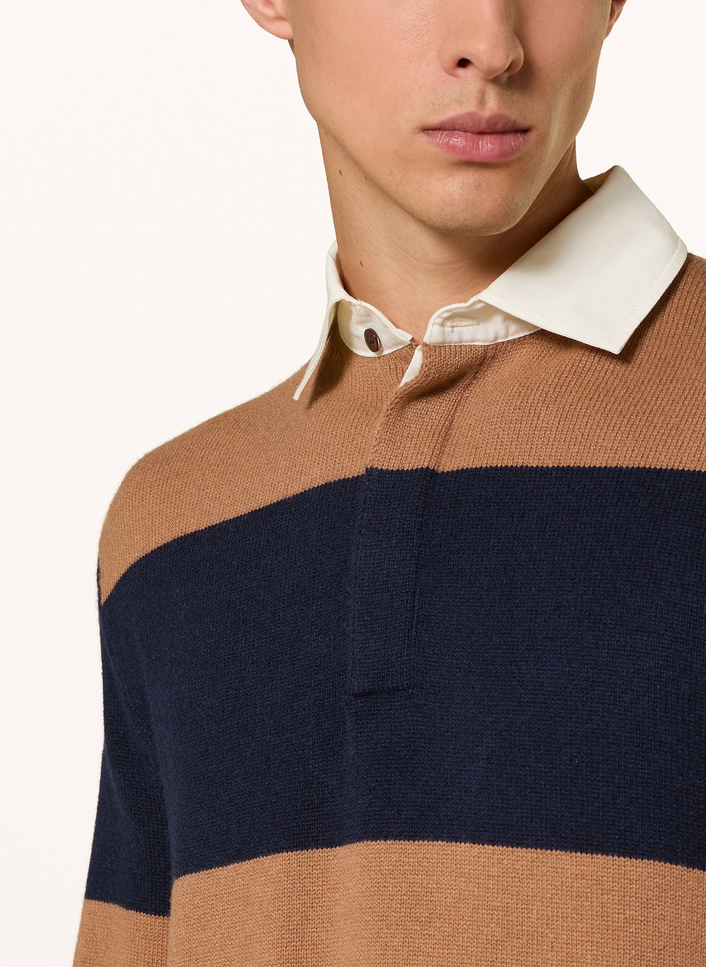 Thumbnail - Paul & Shark Strick-Rugbyshirt braun