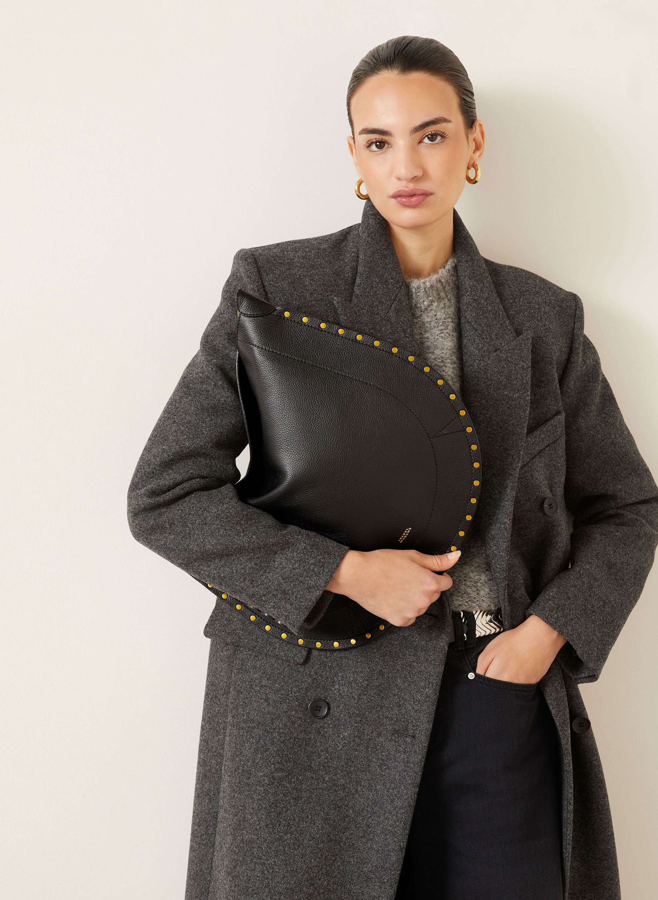 Thumbnail - Isabel Marant Beuteltasche Oskan Mit Pouch Und Nieten schwarz