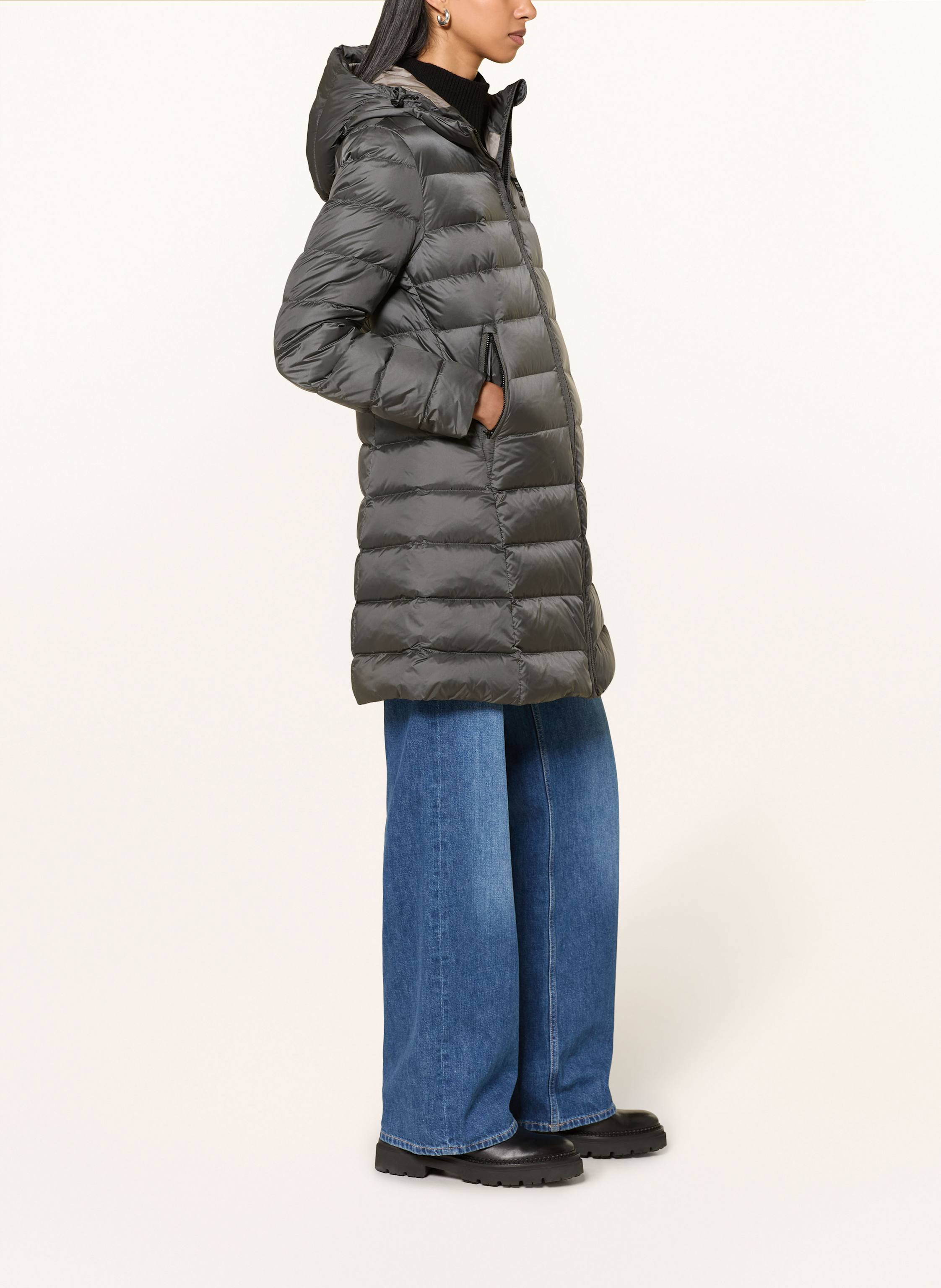 Thumbnail - Blauer Daunenmantel Agnes grau