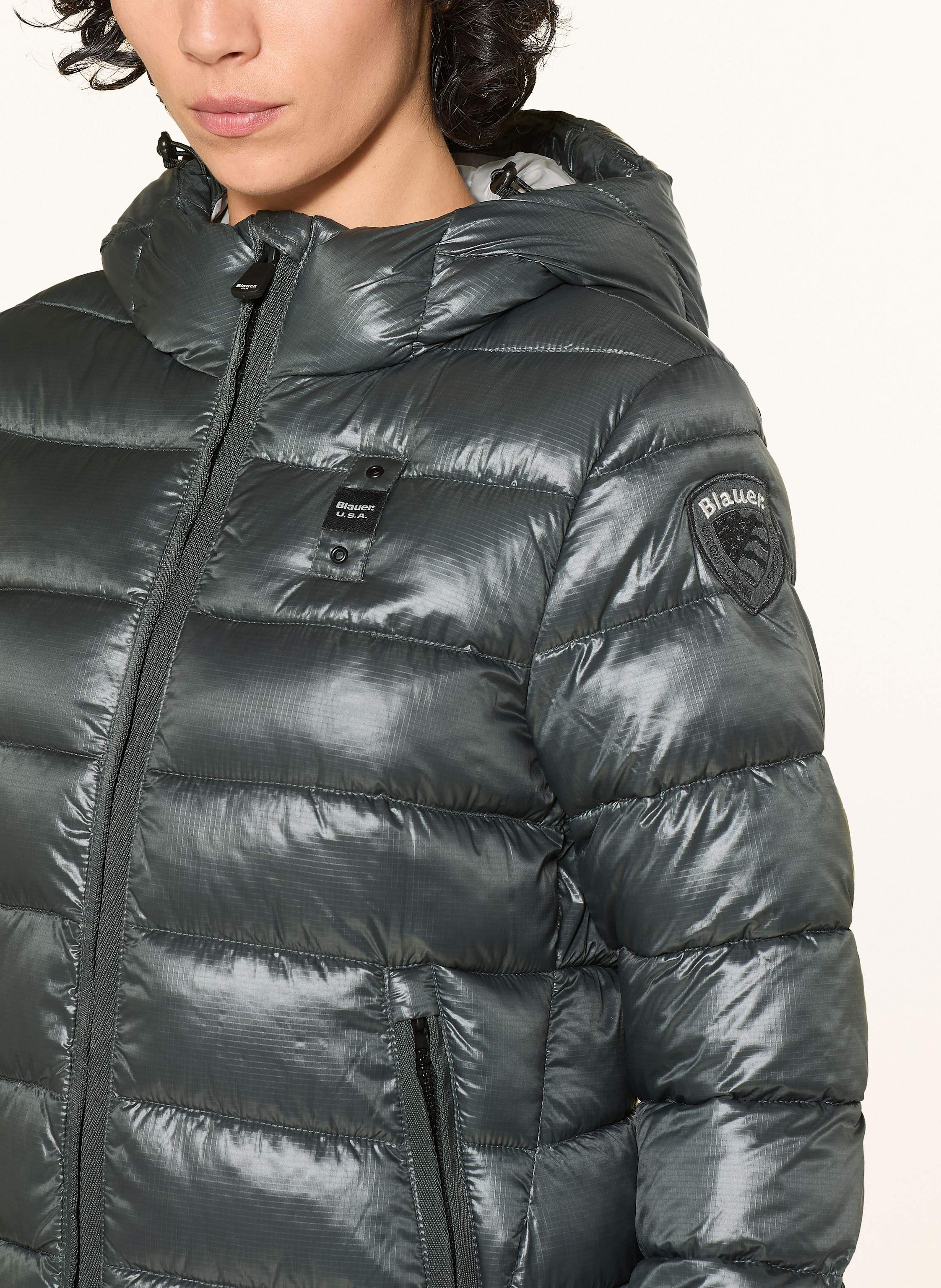 Thumbnail - Blauer Steppmantel Adelaide grau