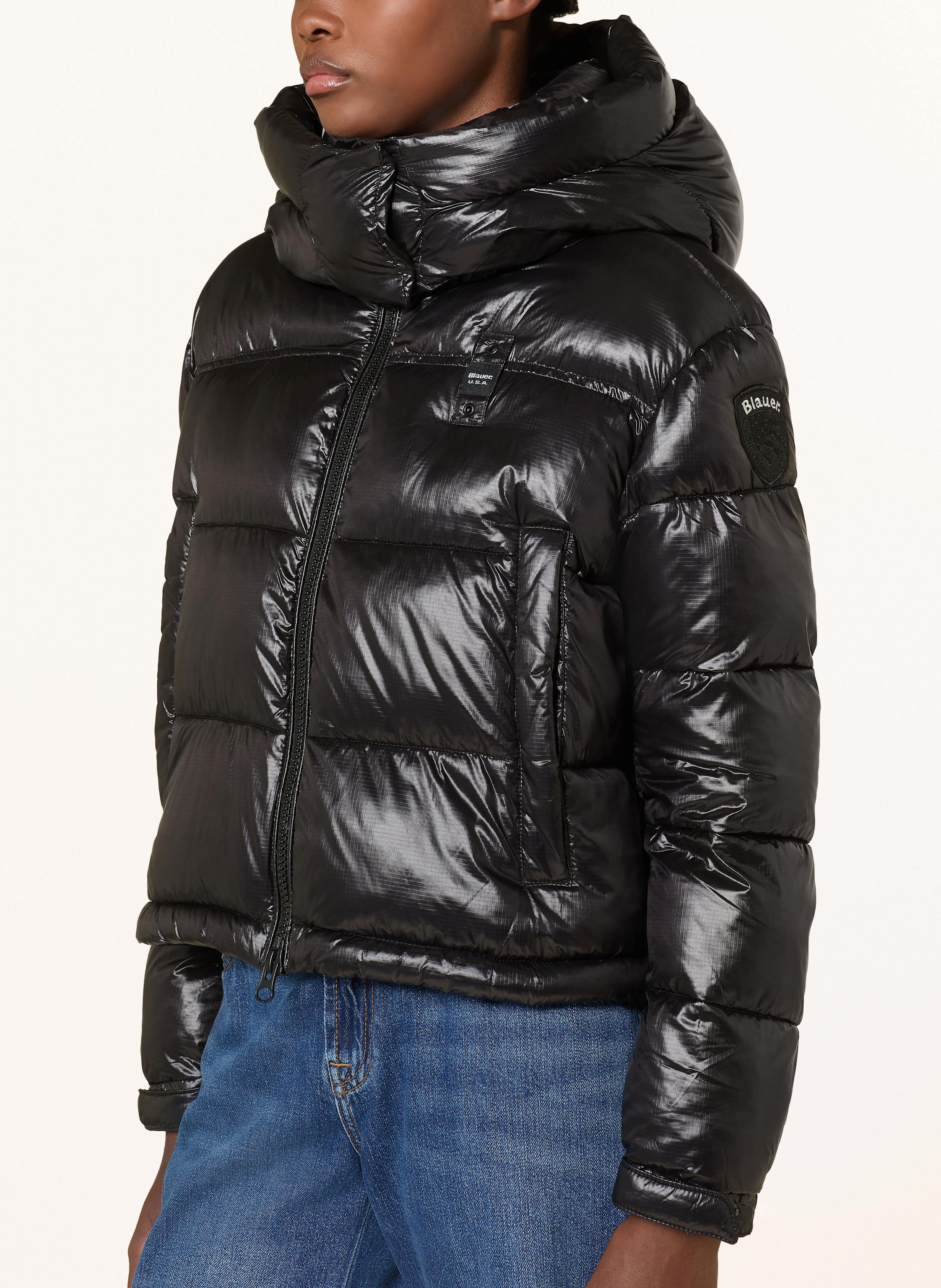 Thumbnail - Blauer Steppjacke Gloria Mit Abnehmbarer Kapuze schwarz