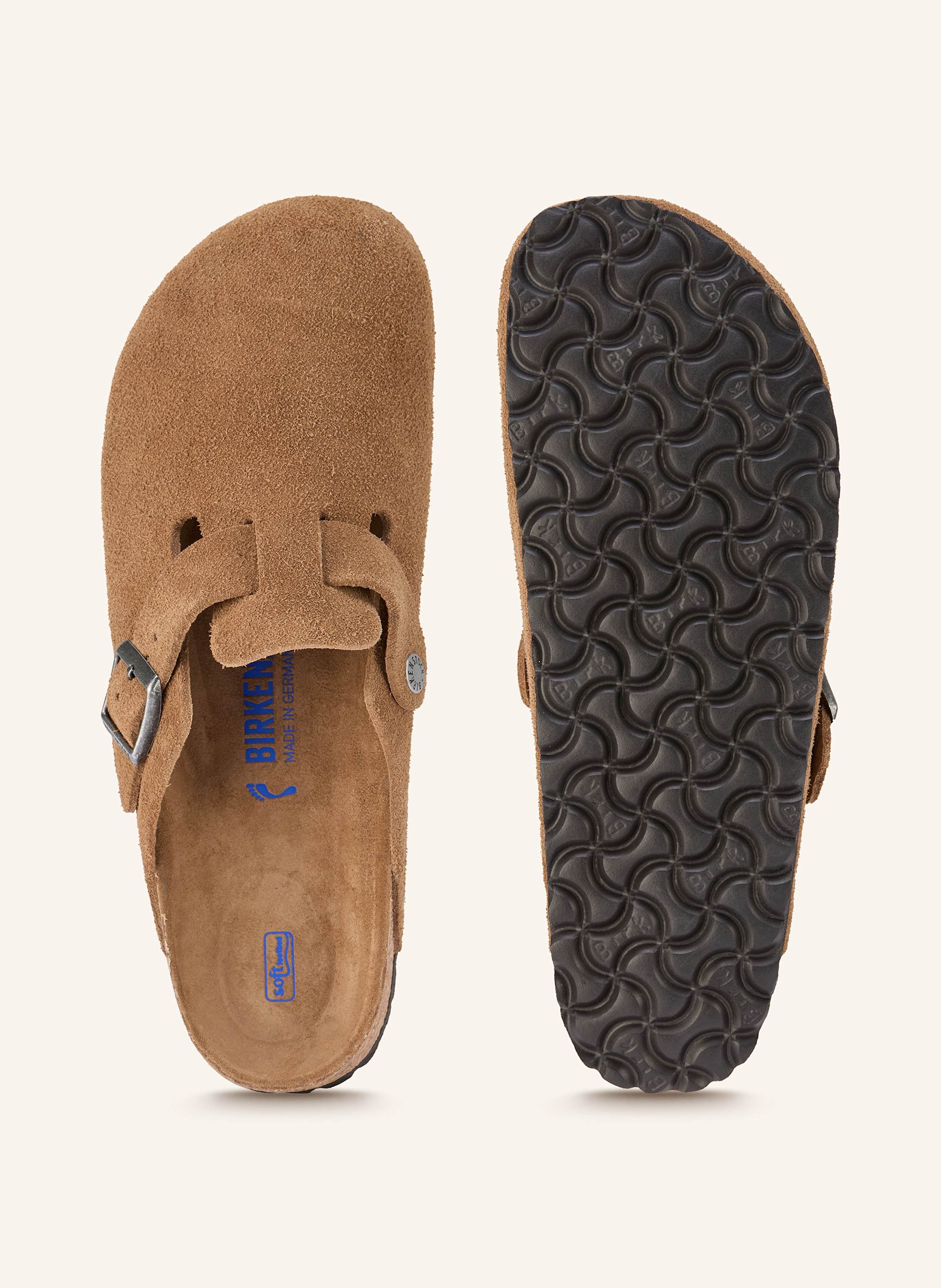 Thumbnail - Birkenstock Pantoletten Boston Soft Footbed braun