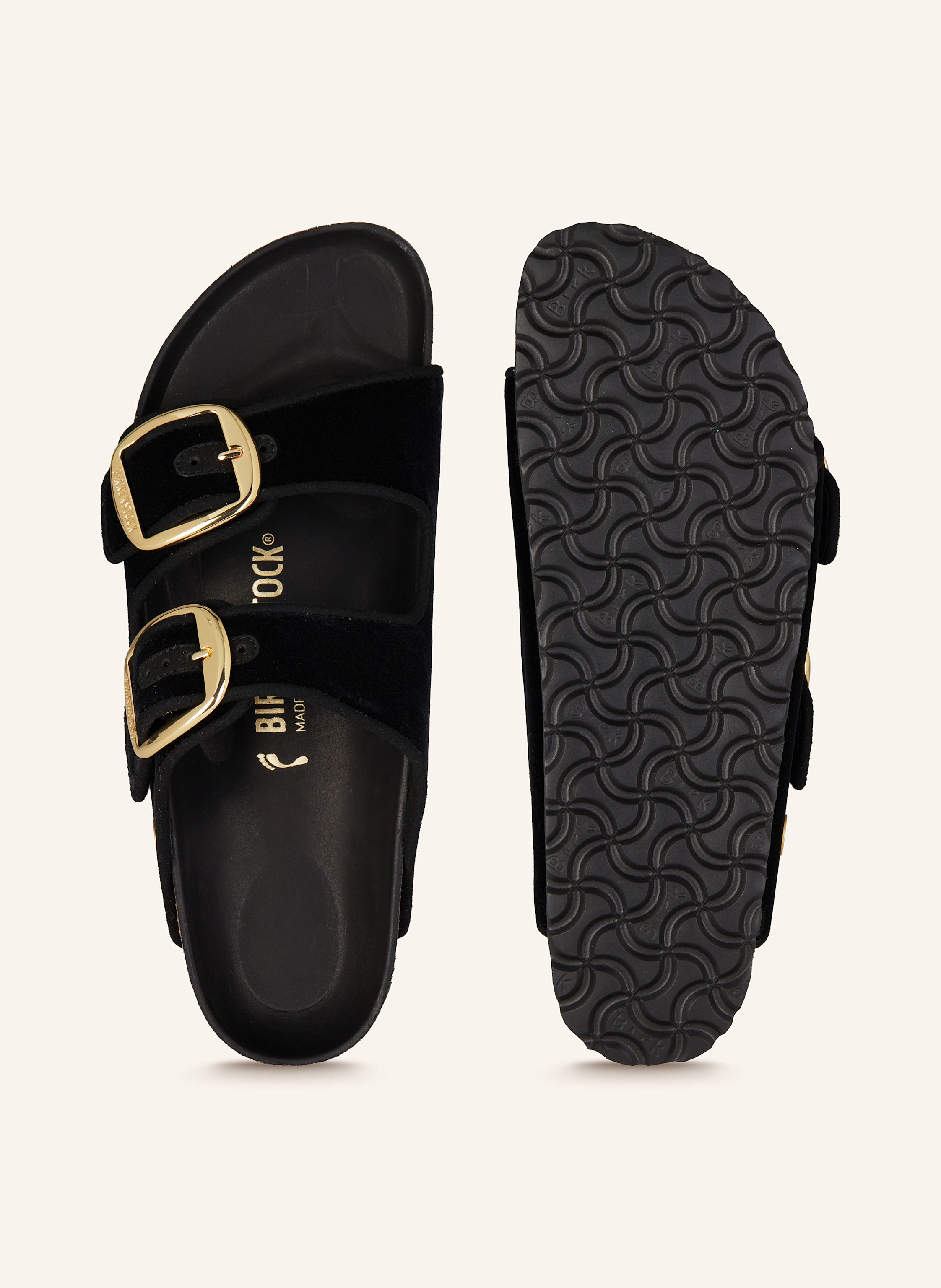 Thumbnail - Birkenstock Pantoletten Arizona Big Buckle Piping Rivet Logo schwarz