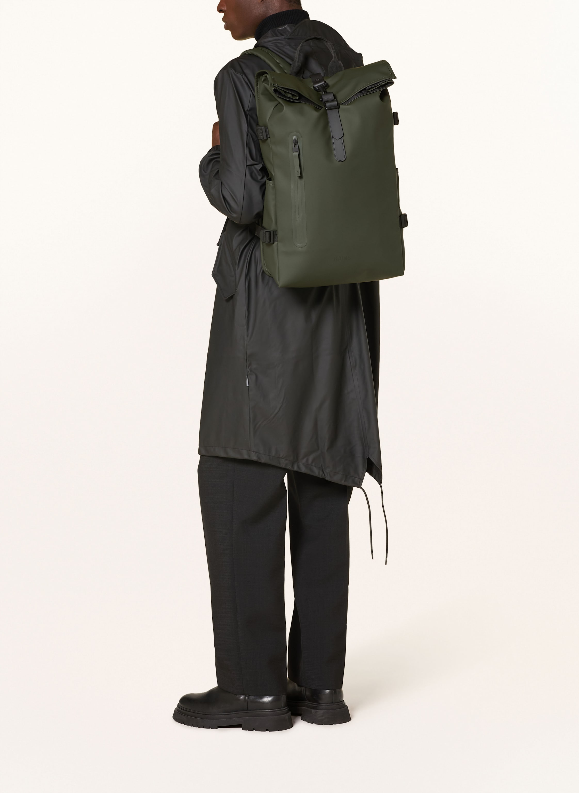 Thumbnail - Rains Rucksack Rolltop Large Mit Laptop-Fach gruen