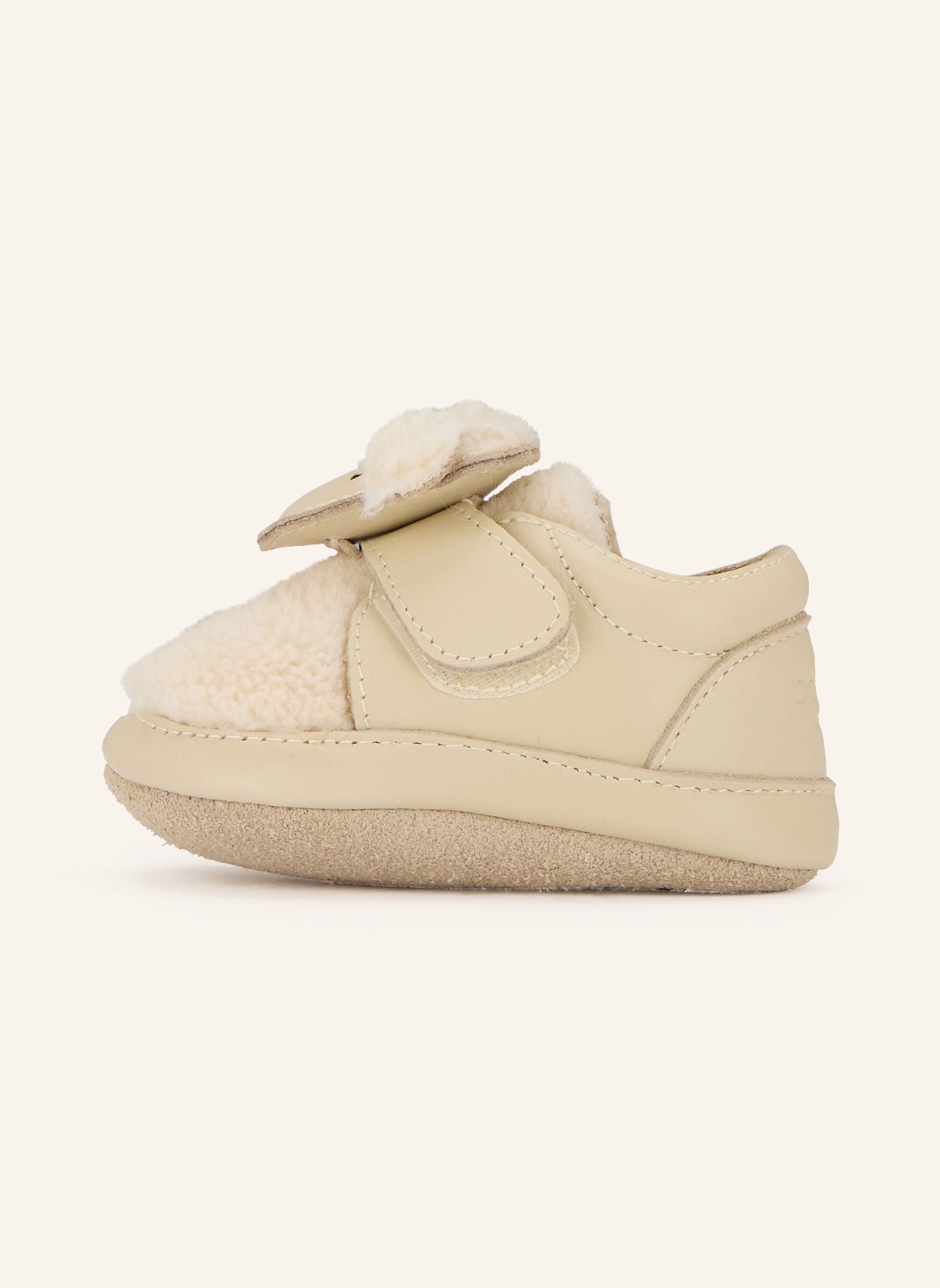 Thumbnail - Donsje Krabbelschuhe Matijn Mit Kunstfell weiss