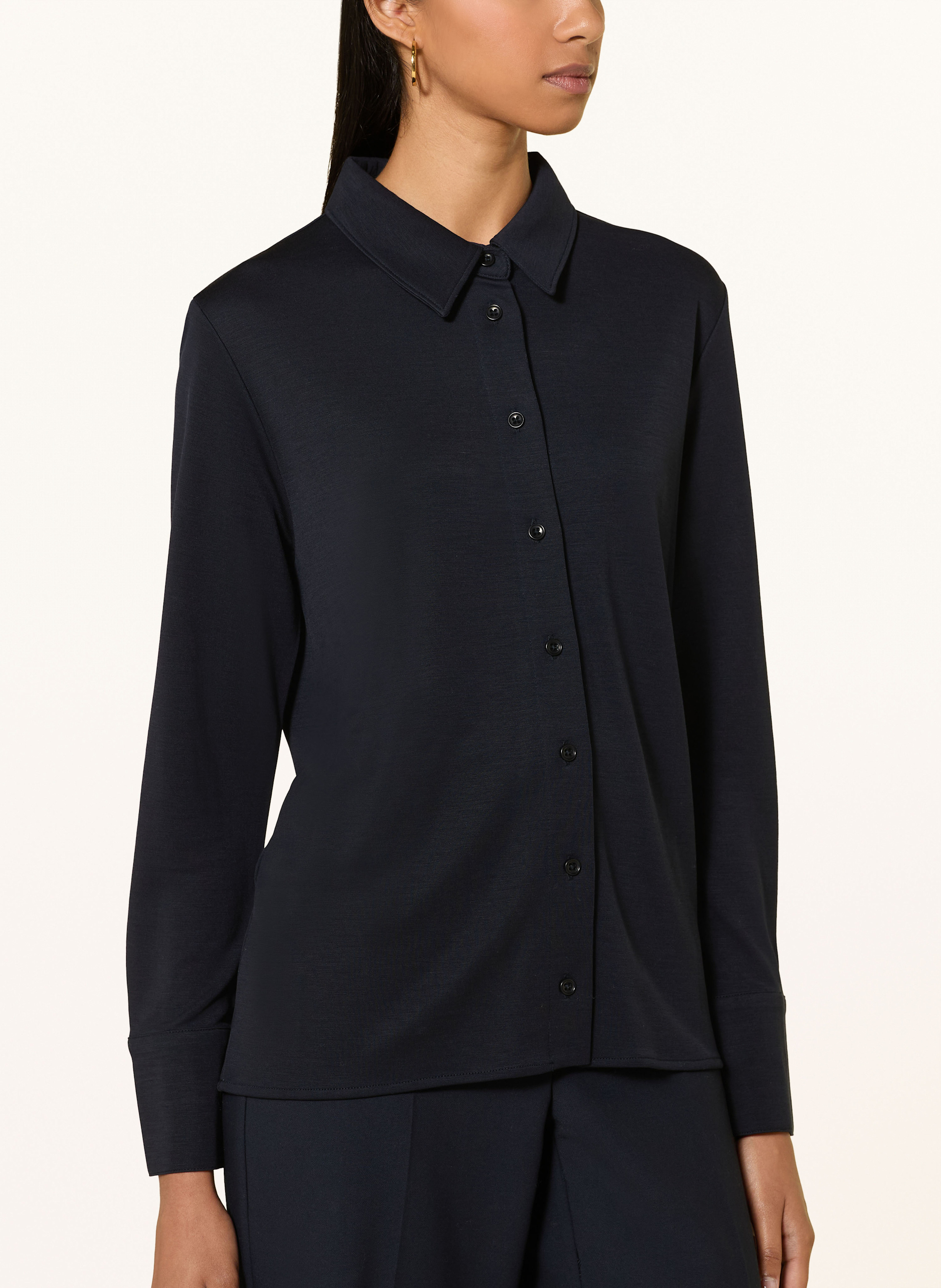 Thumbnail - Windsor. Hemdbluse Aus Jersey blau