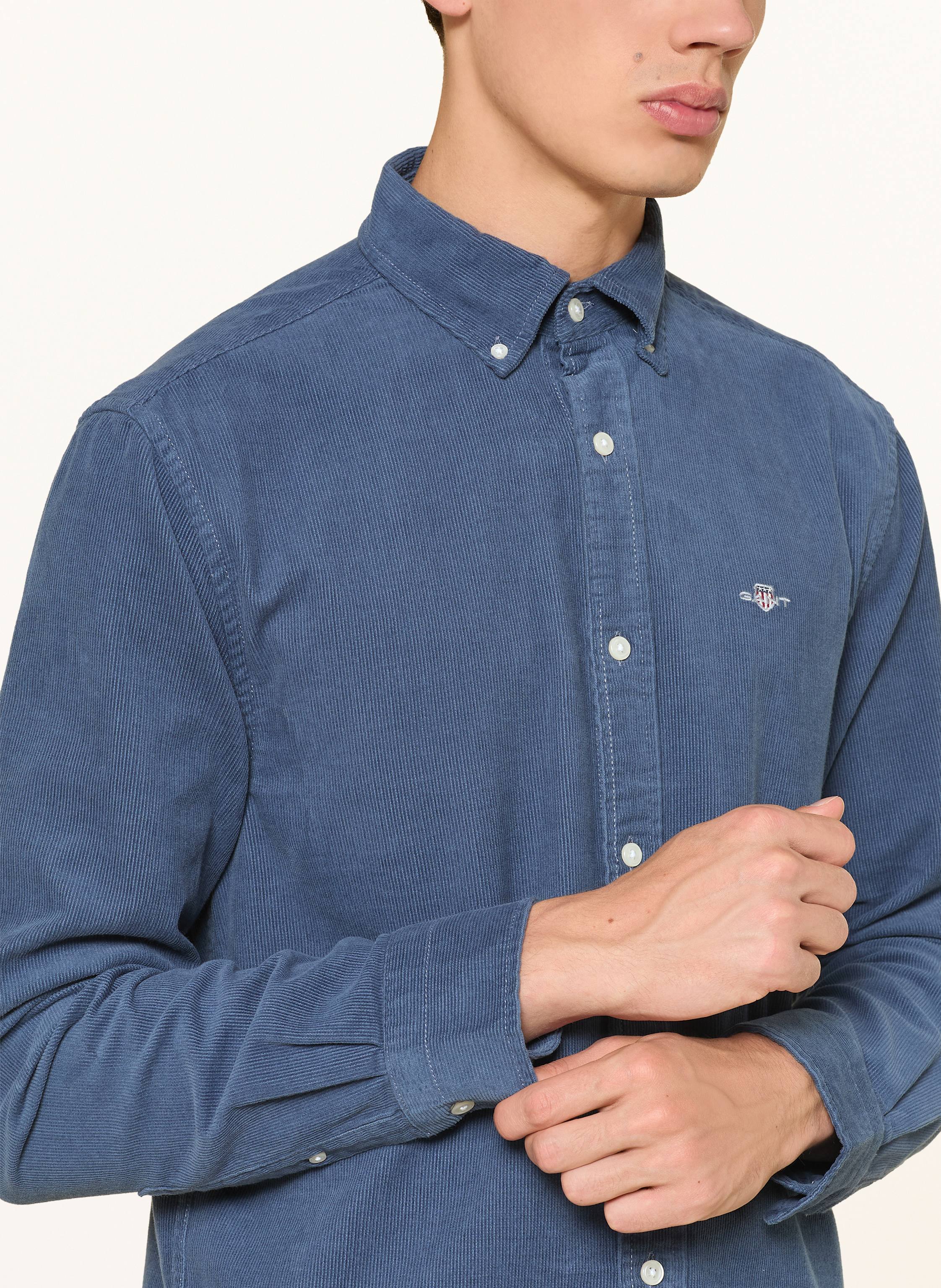 Thumbnail - Gant Cordhemd Regular Fit blau