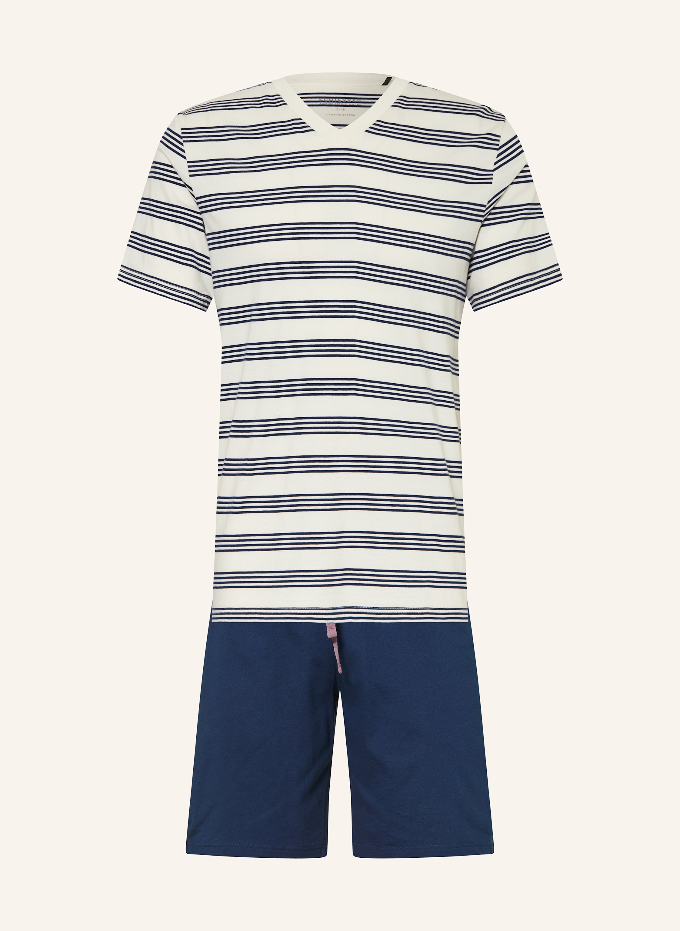 Schiesser Shorty-Schlafanzug Casual Nightwear blau