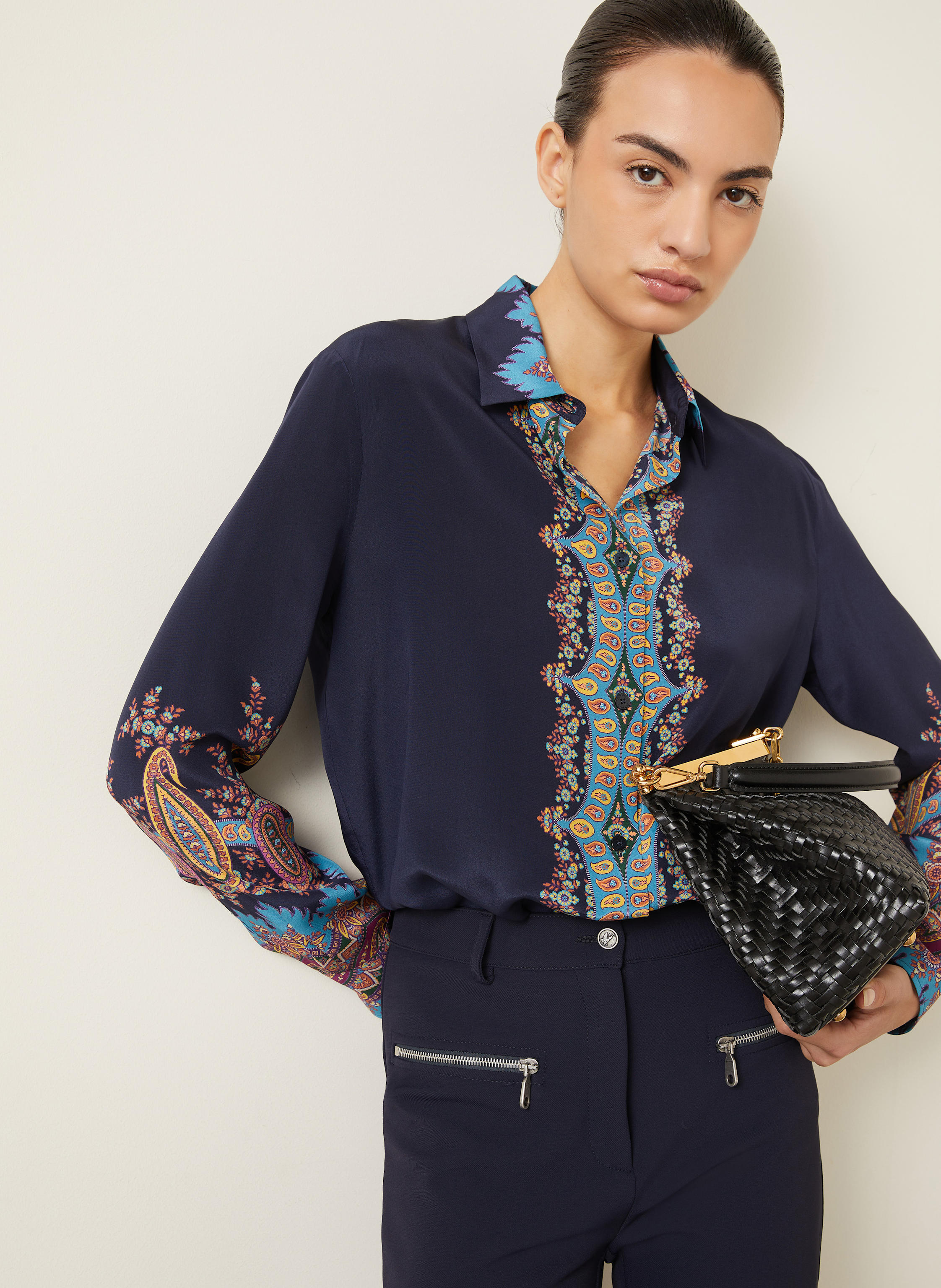 Thumbnail - Etro Hemdbluse Aus Seide blau