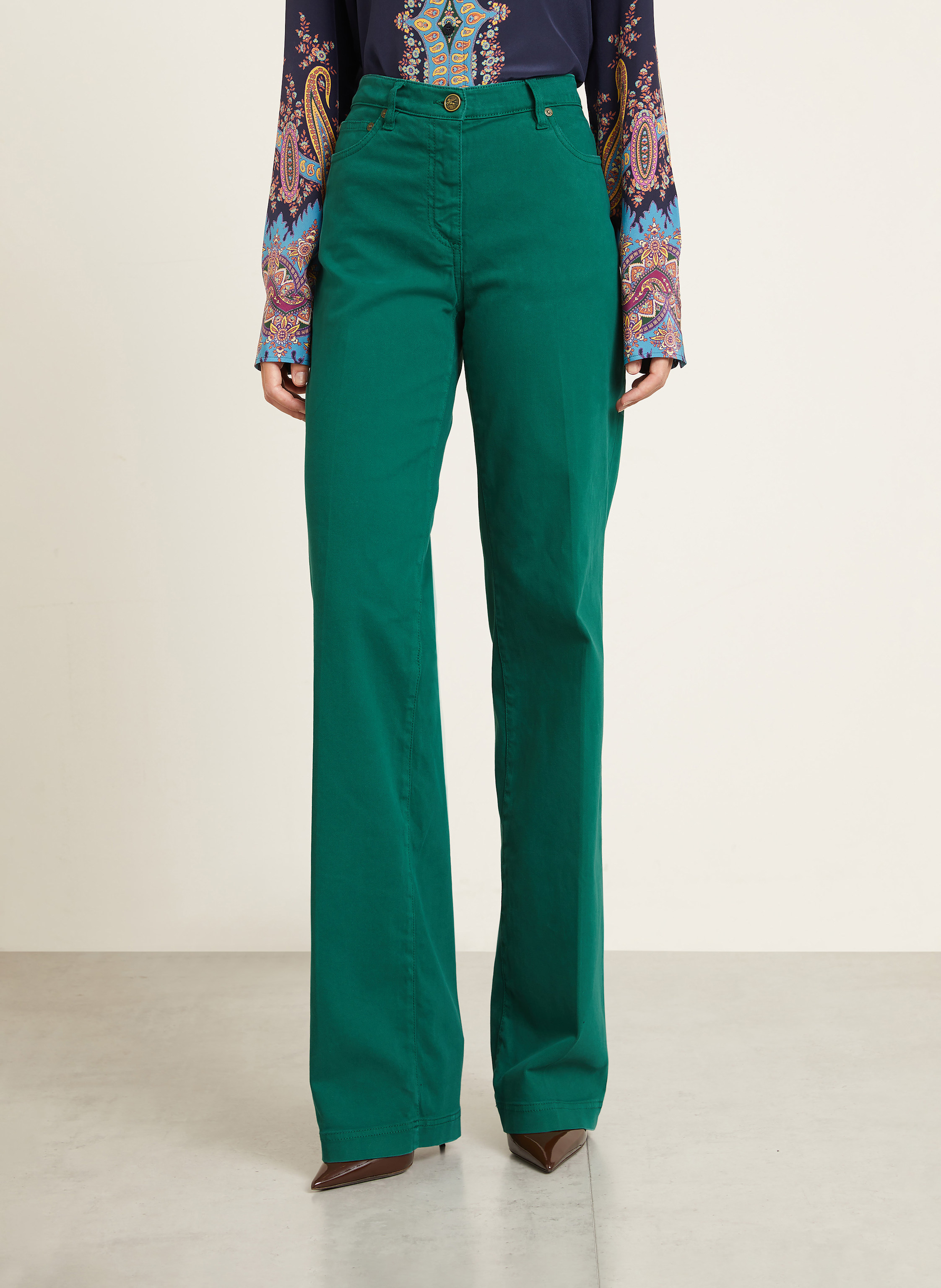 Thumbnail - Etro Bootcut Jeans gruen