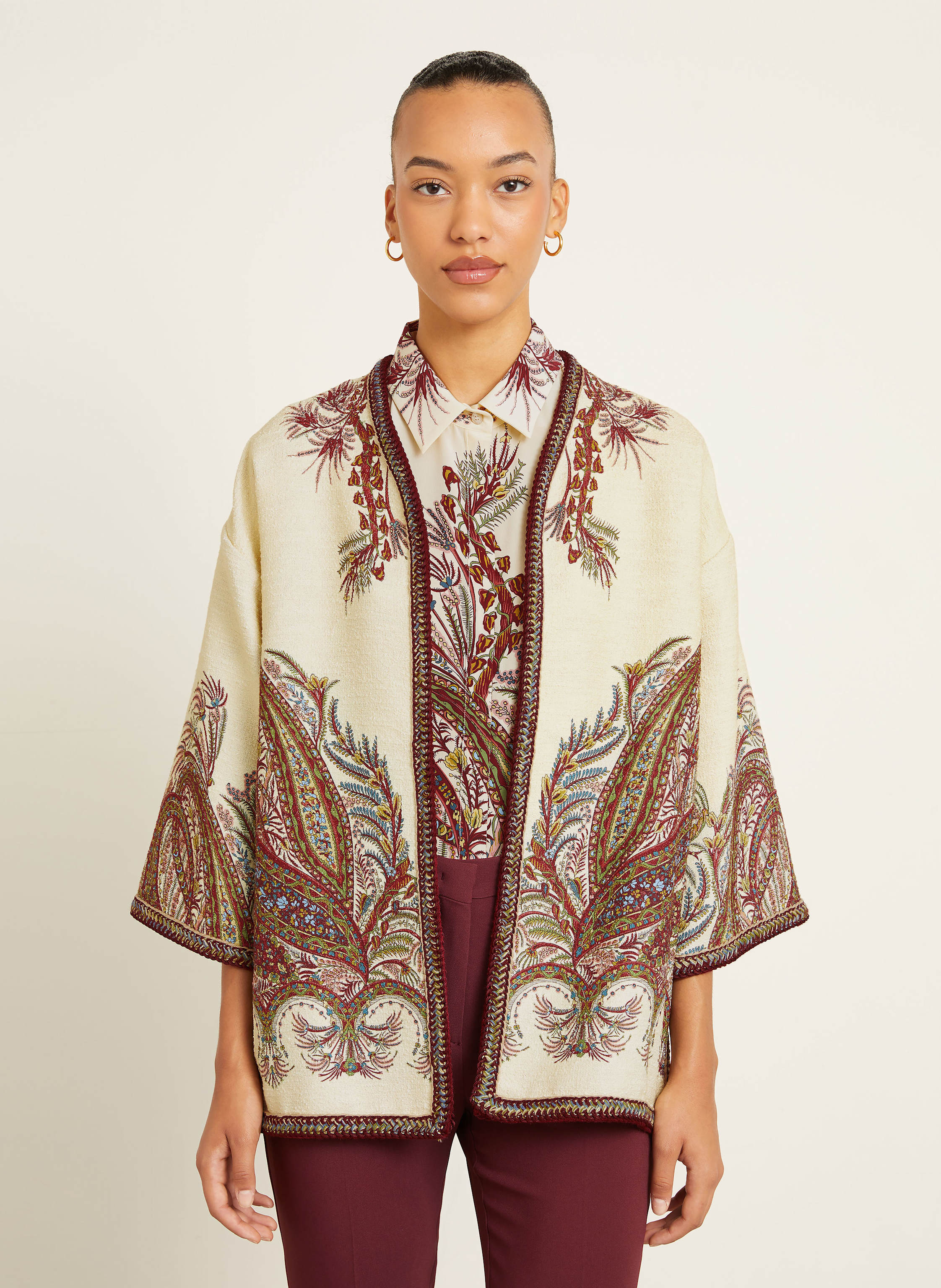 Thumbnail - Etro Bouclé-Jacke Mit 3/4-Arm rot