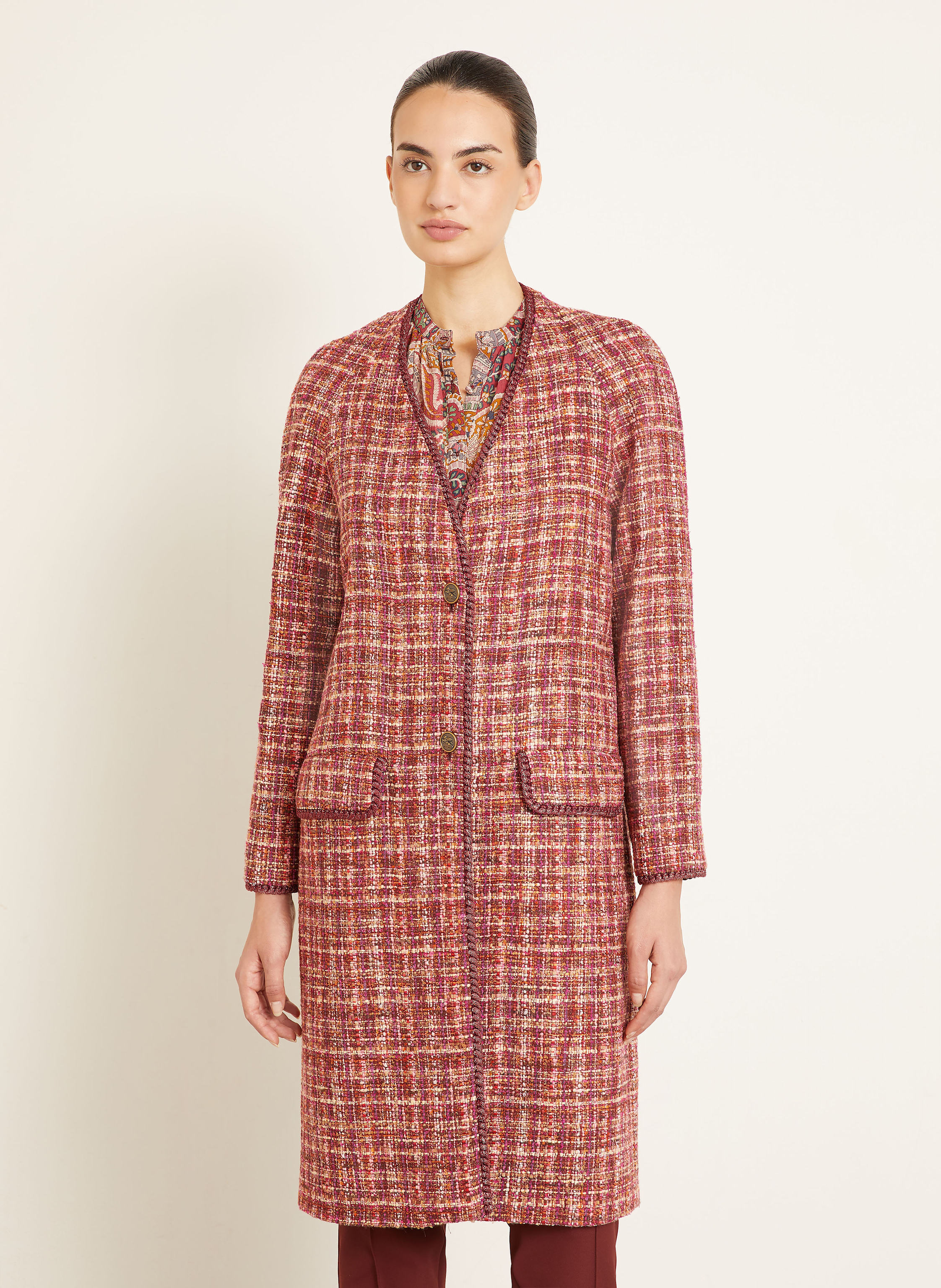Thumbnail - Etro Tweed-Blazer rot