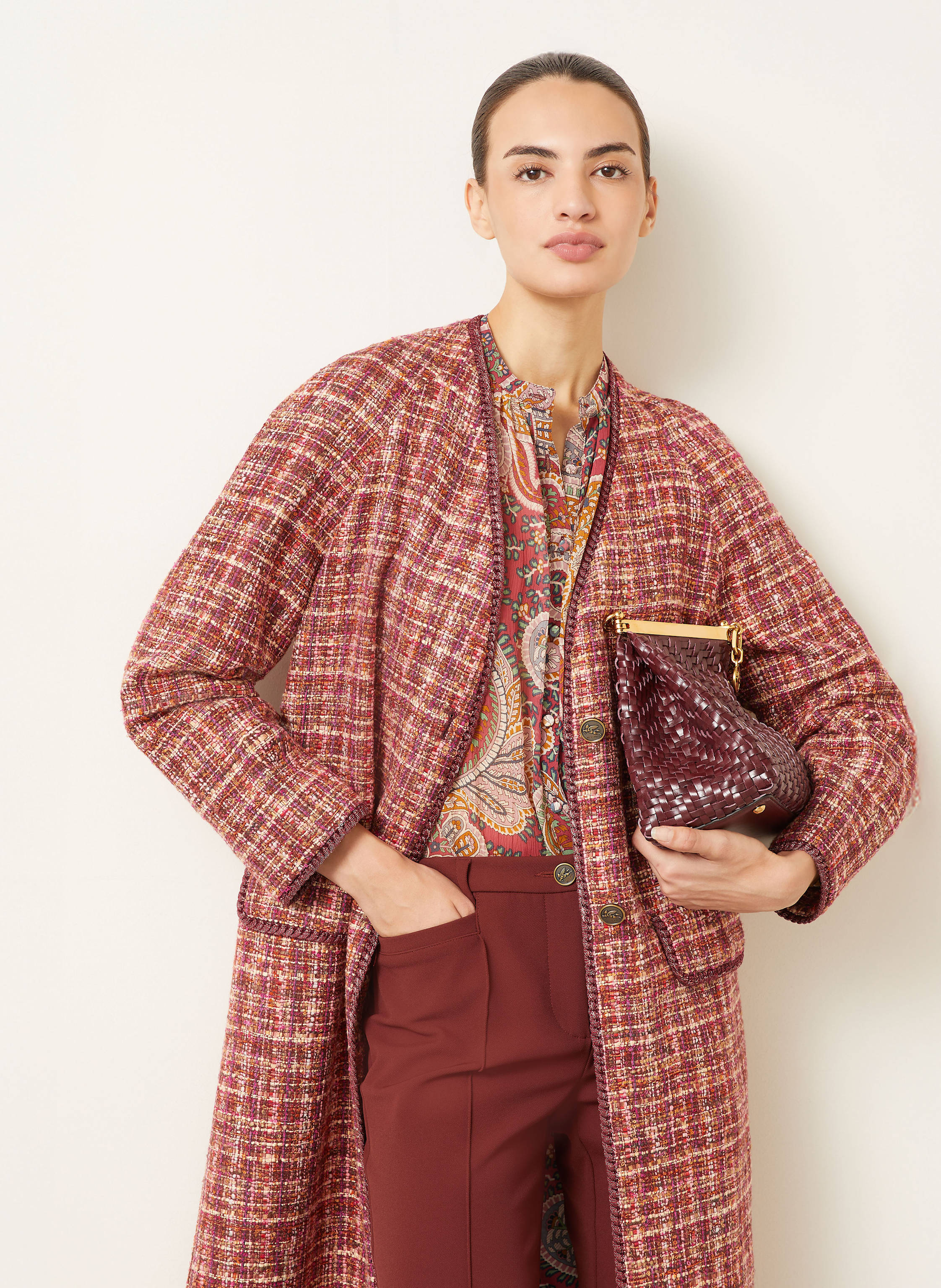 Thumbnail - Etro Tweed-Blazer rot