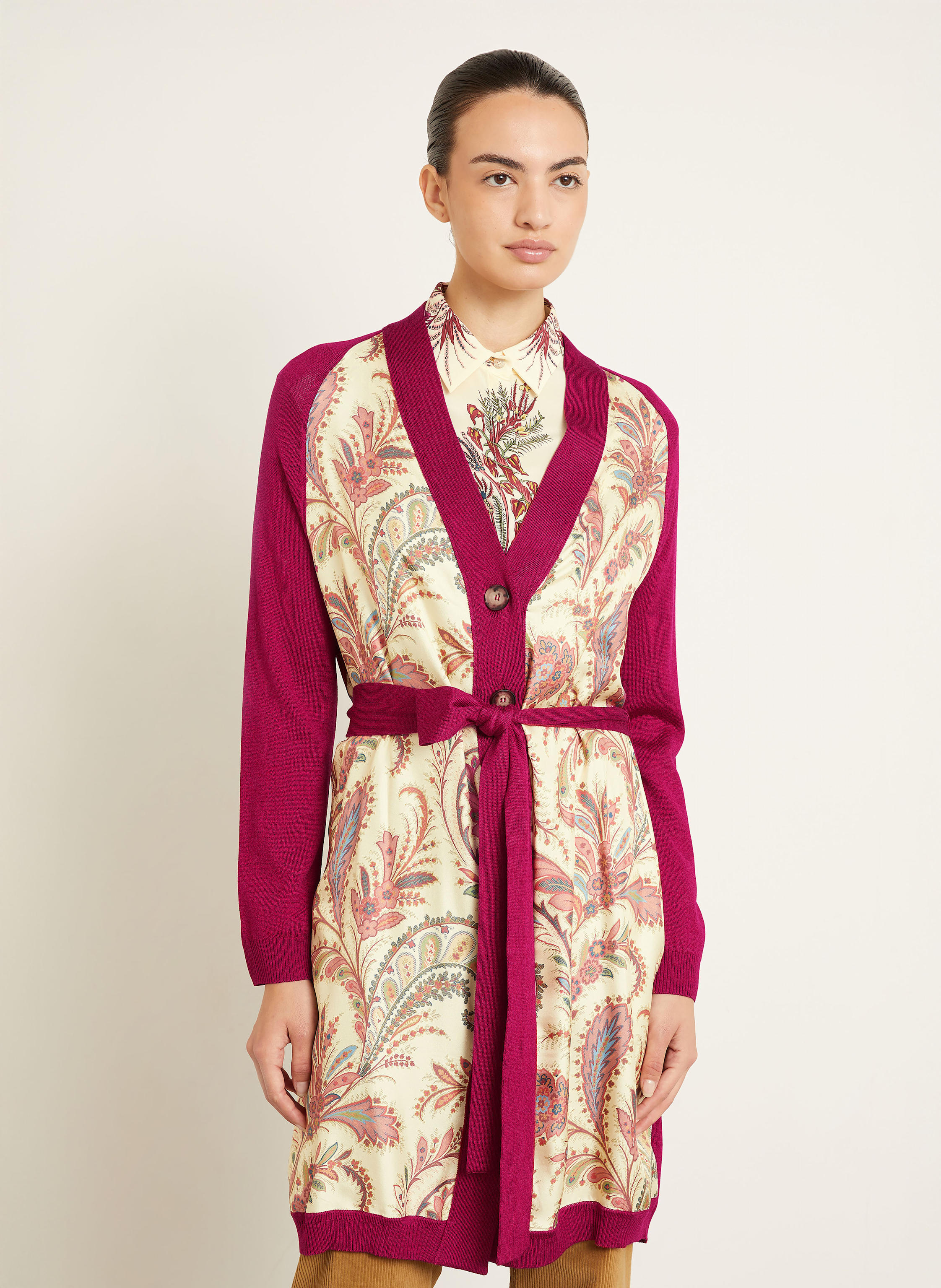 Thumbnail - Etro Strickjacke Im Materialmix Mit Seide rot