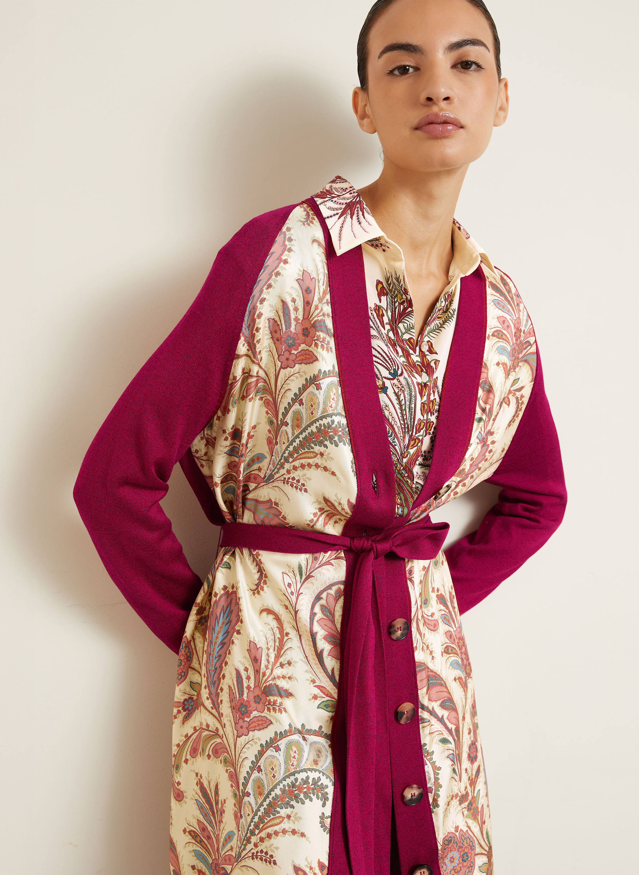 Thumbnail - Etro Strickjacke Im Materialmix Mit Seide rot