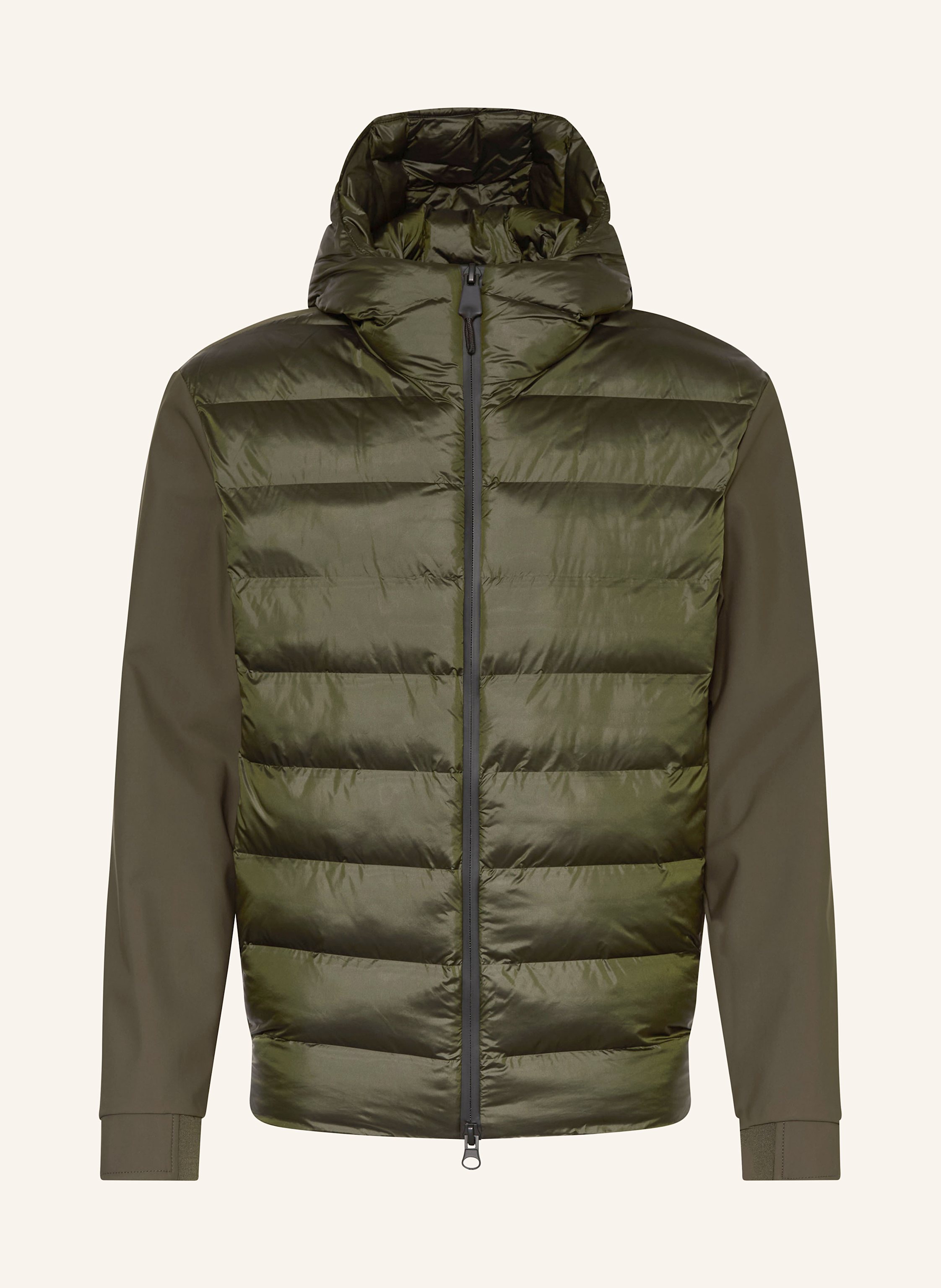STRELLSON Quilted jacket in mixed materials in dark green