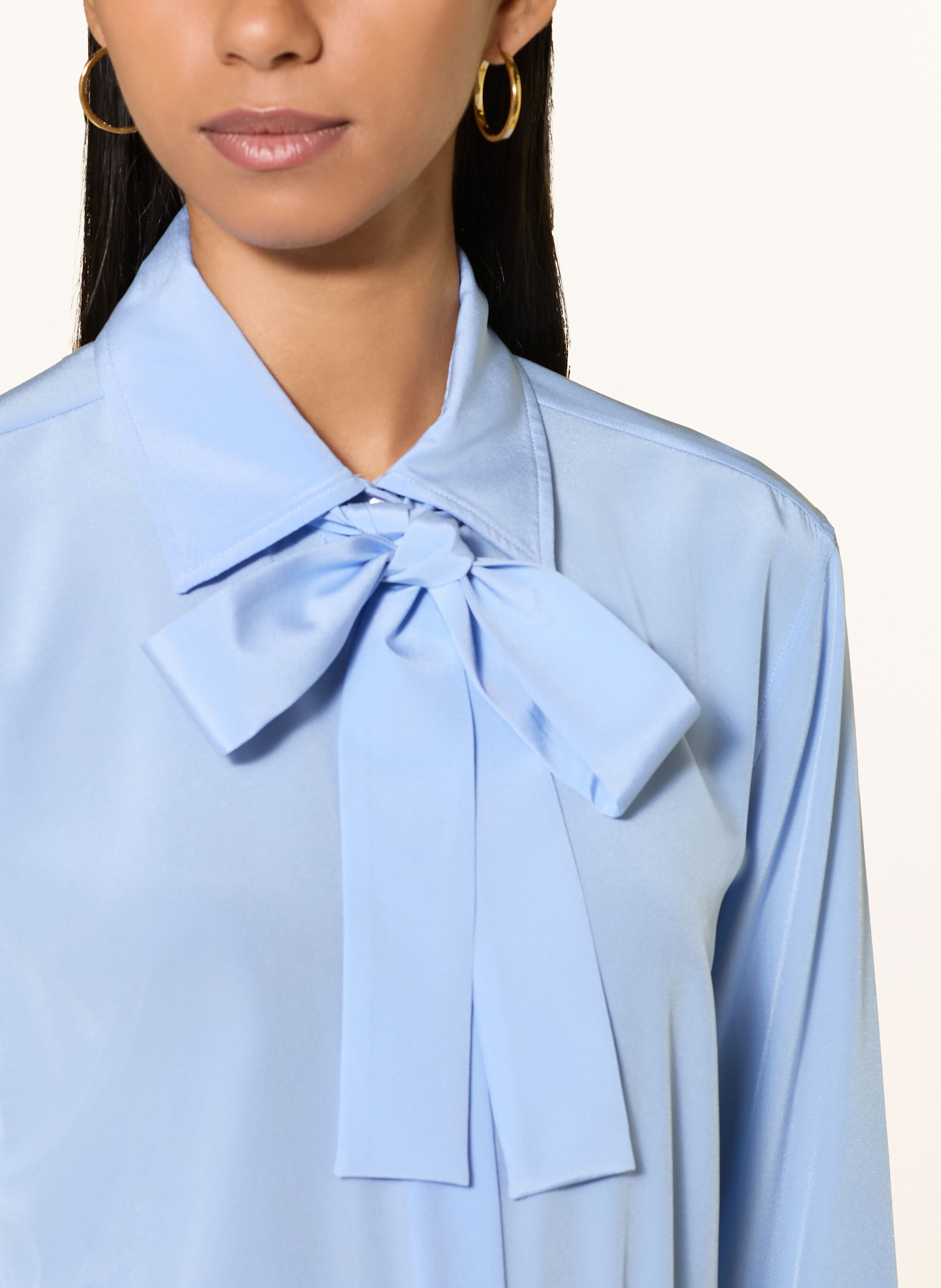 Thumbnail - Van Laack Seidenbluse Vl-Cellai-Xx Mit Abnehmbarer Schluppe blau