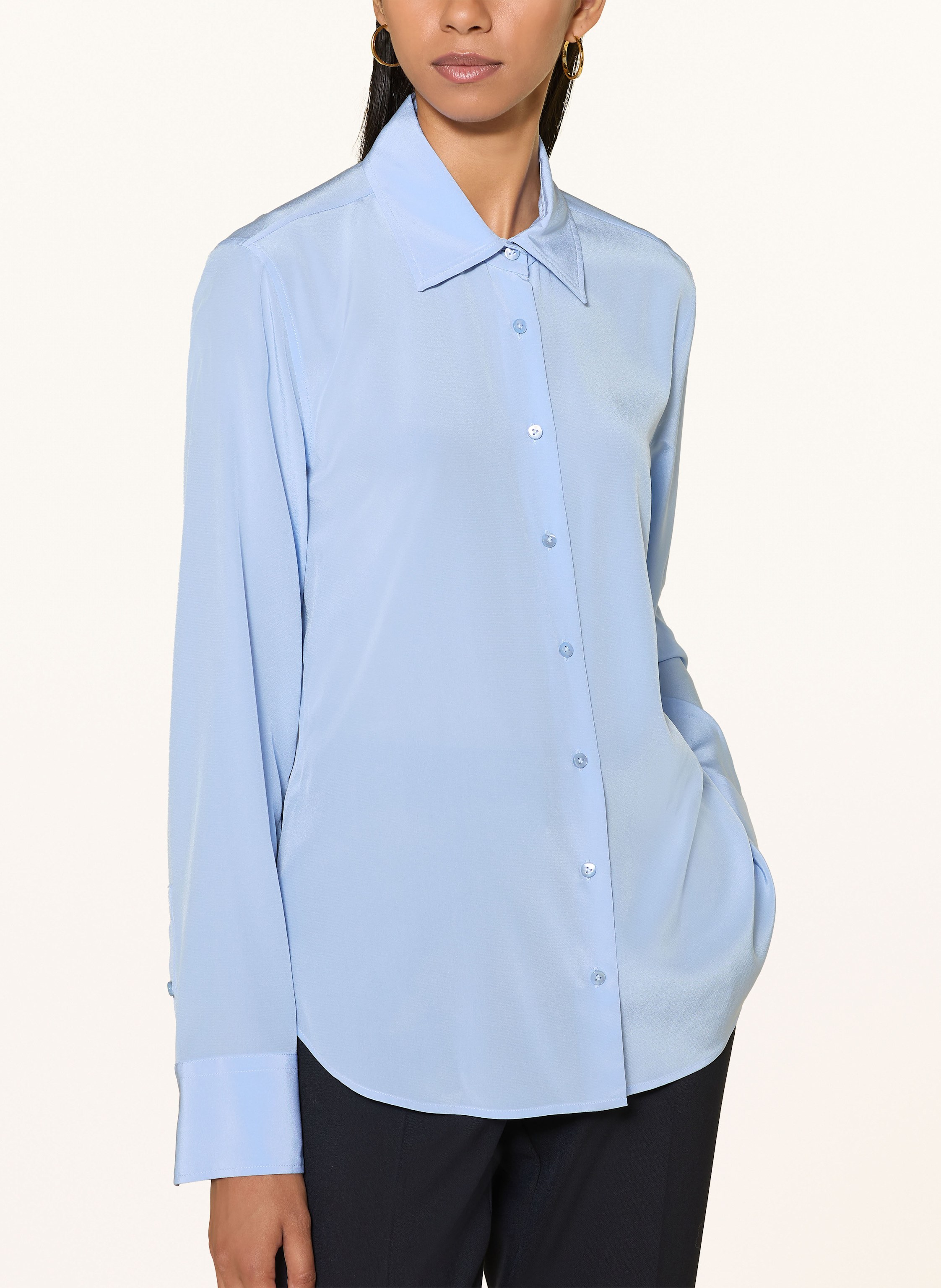 Thumbnail - Van Laack Seidenbluse Vl-Cellai-Xx Mit Abnehmbarer Schluppe blau