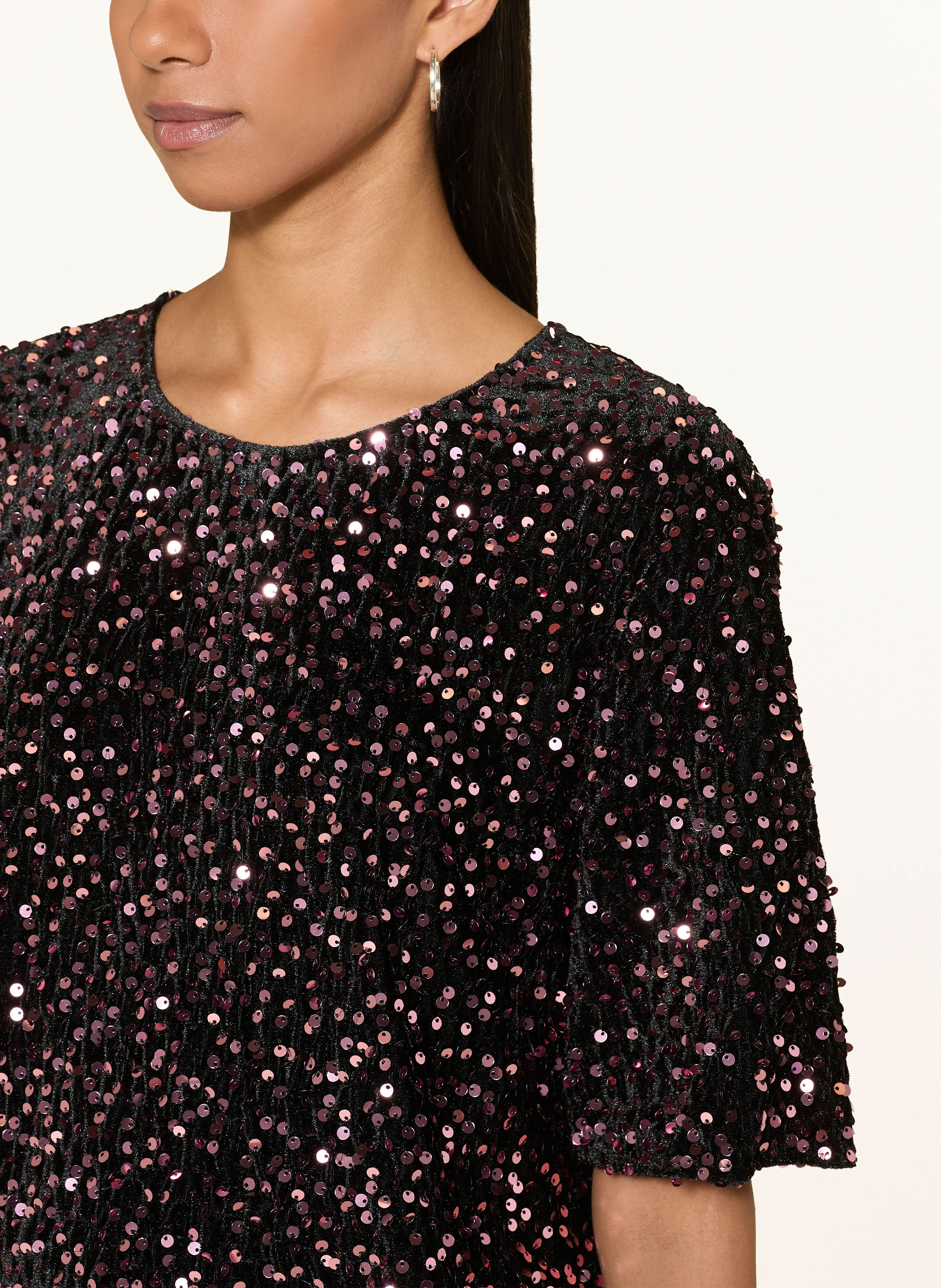 Thumbnail - Van Laack Blusenshirt Vl-Jorina-Xx Aus Samt Mit Pailletten rot