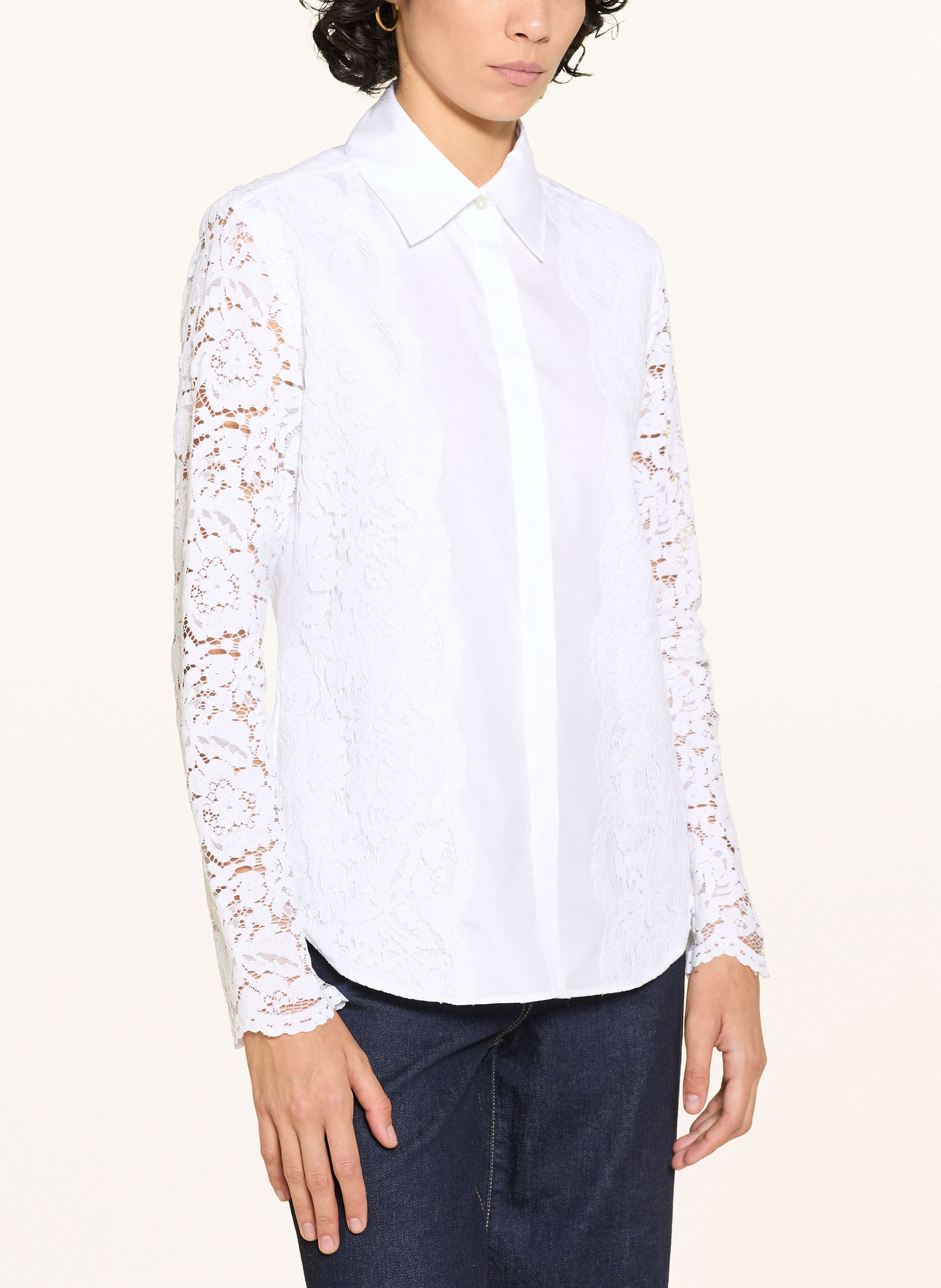 Thumbnail - Van Laack Hemdbluse Vl-Cellai-Fo Mit Spitze weiss