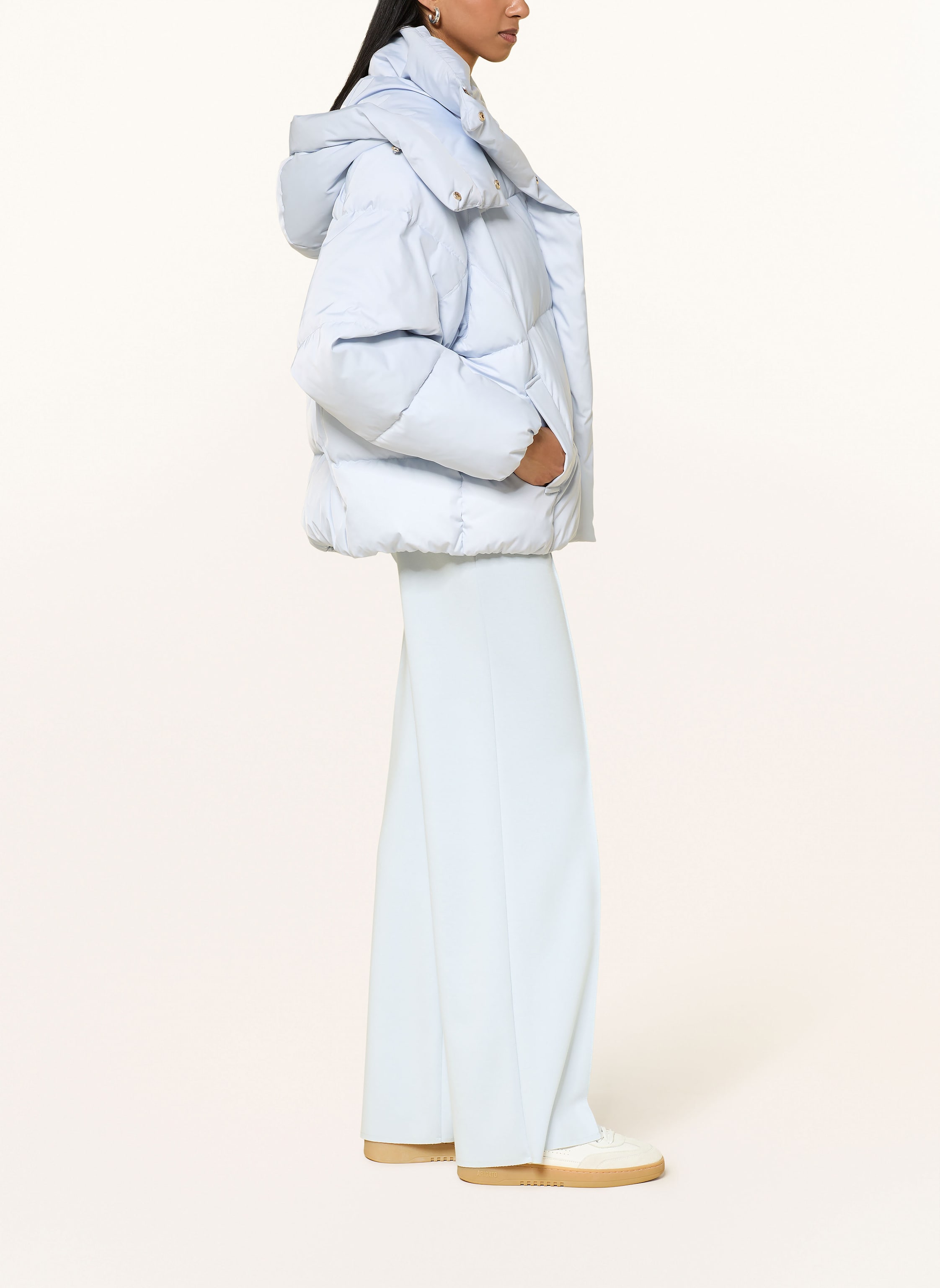 Thumbnail - Riani Oversized-Steppjacke Mit Abnehmbarer Kapuze blau