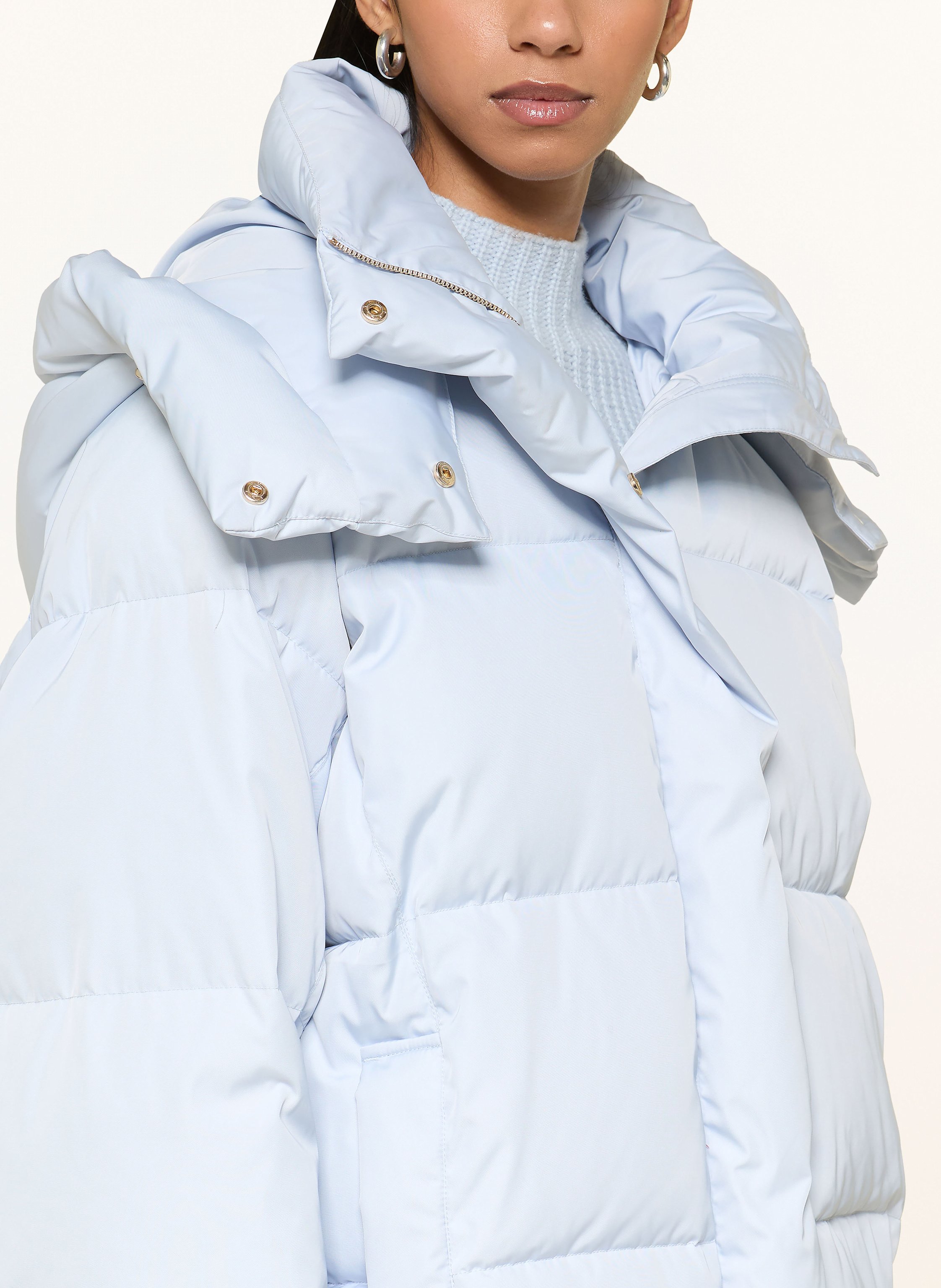 Thumbnail - Riani Oversized-Steppjacke Mit Abnehmbarer Kapuze blau