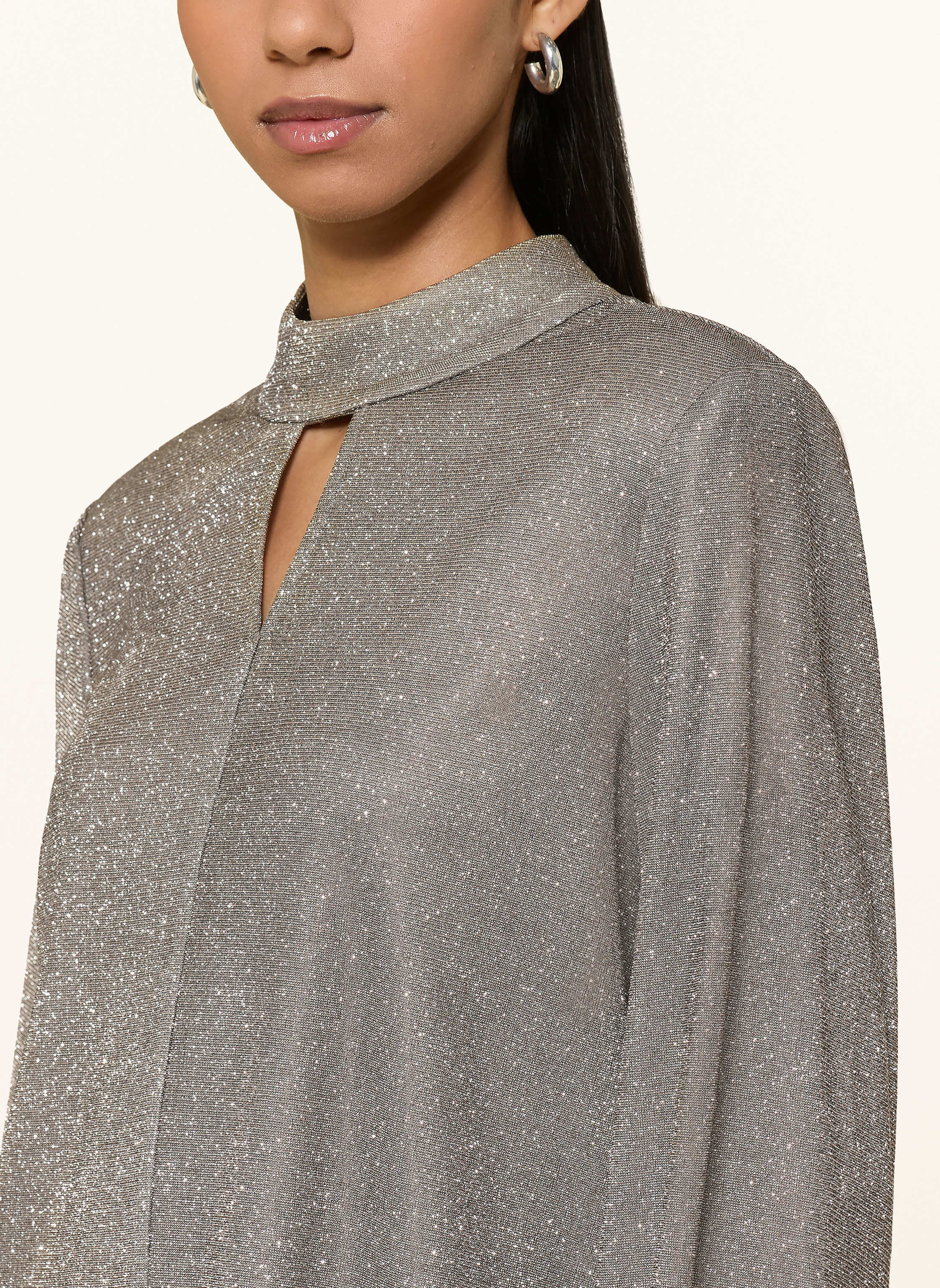 Thumbnail - Riani Blusenshirt Mit Glitzergarn Und Cut-Out braun