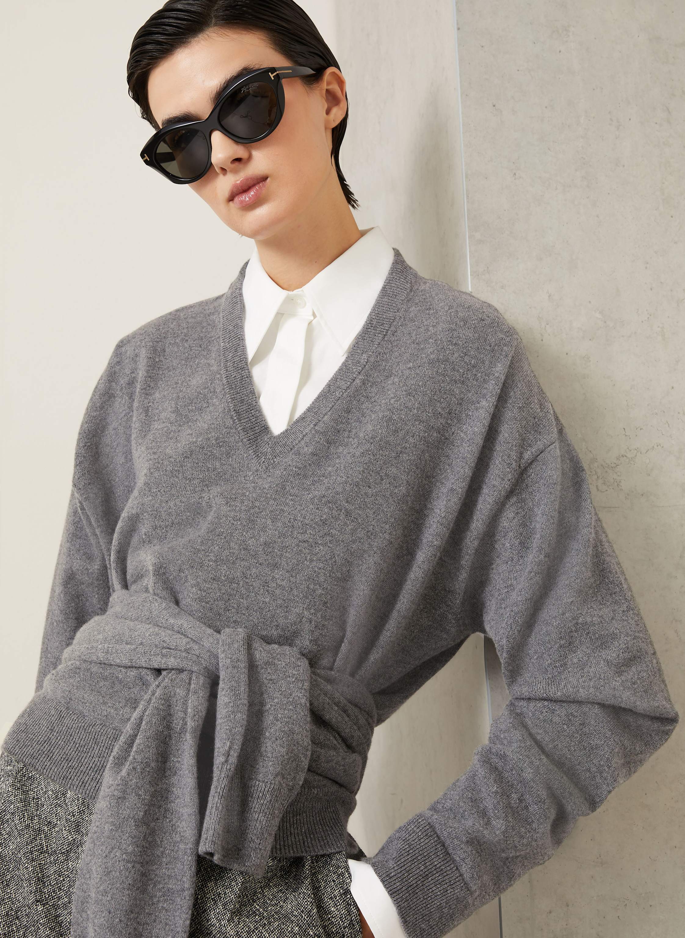 Thumbnail - Dolce & Gabbana Cashmere-Pullover grau