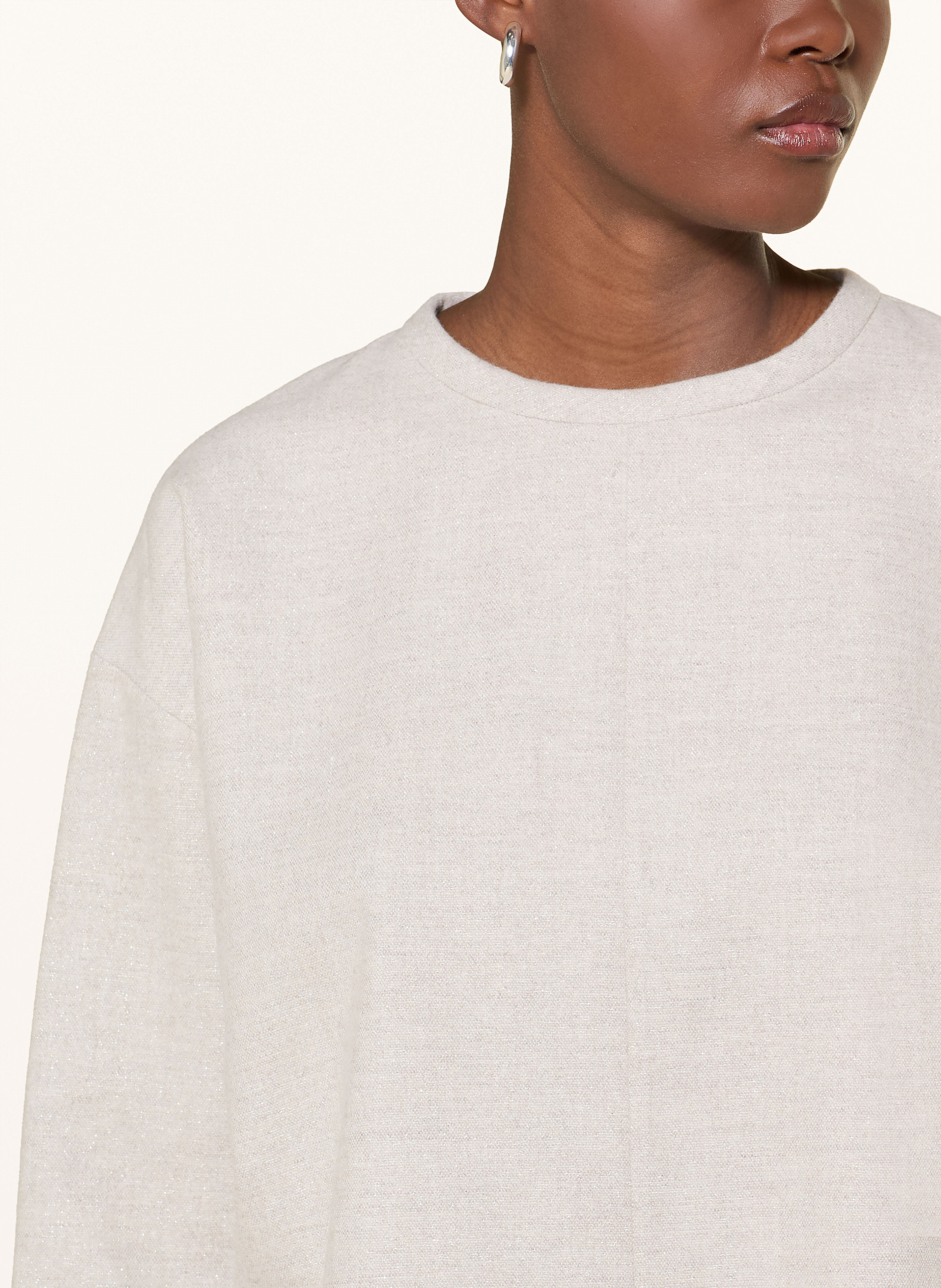 Thumbnail - Antonelli Firenze Blusenshirt Cabernet Mit Glitzergarn beige