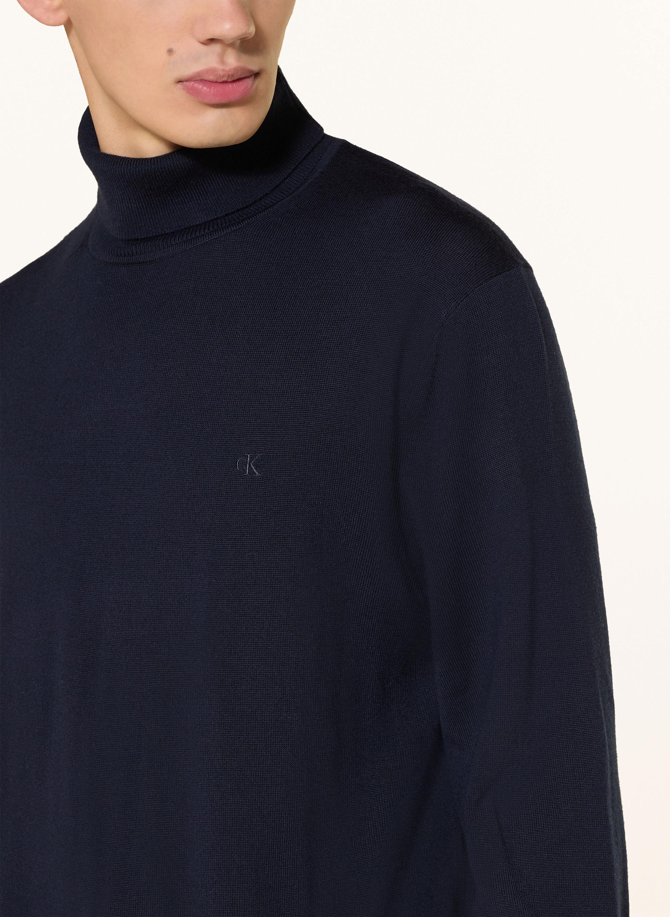 Thumbnail - Calvin Klein Rollkragenpullover Aus Merinowolle blau