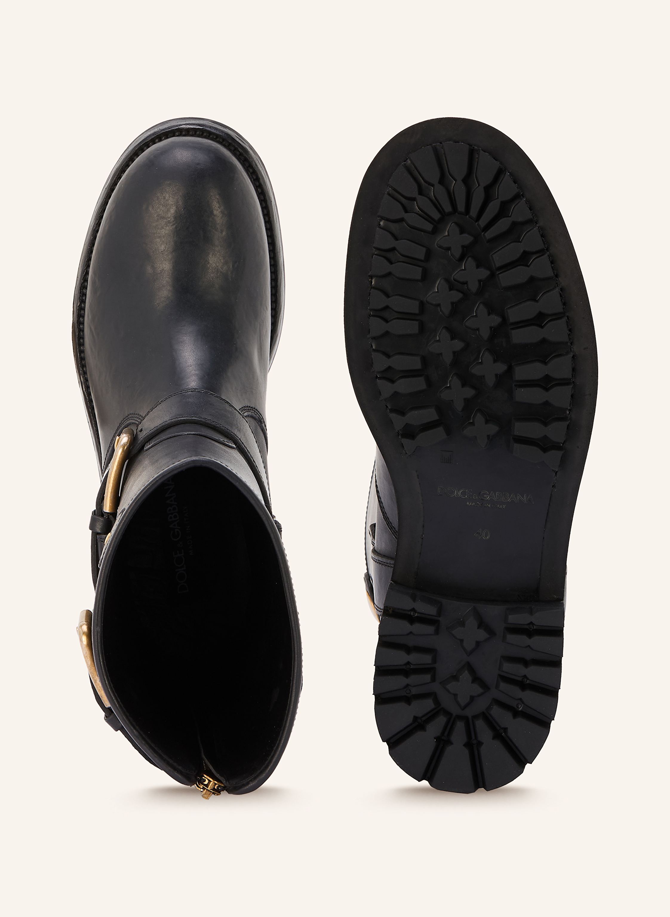 Thumbnail - Dolce & Gabbana Biker Boots schwarz